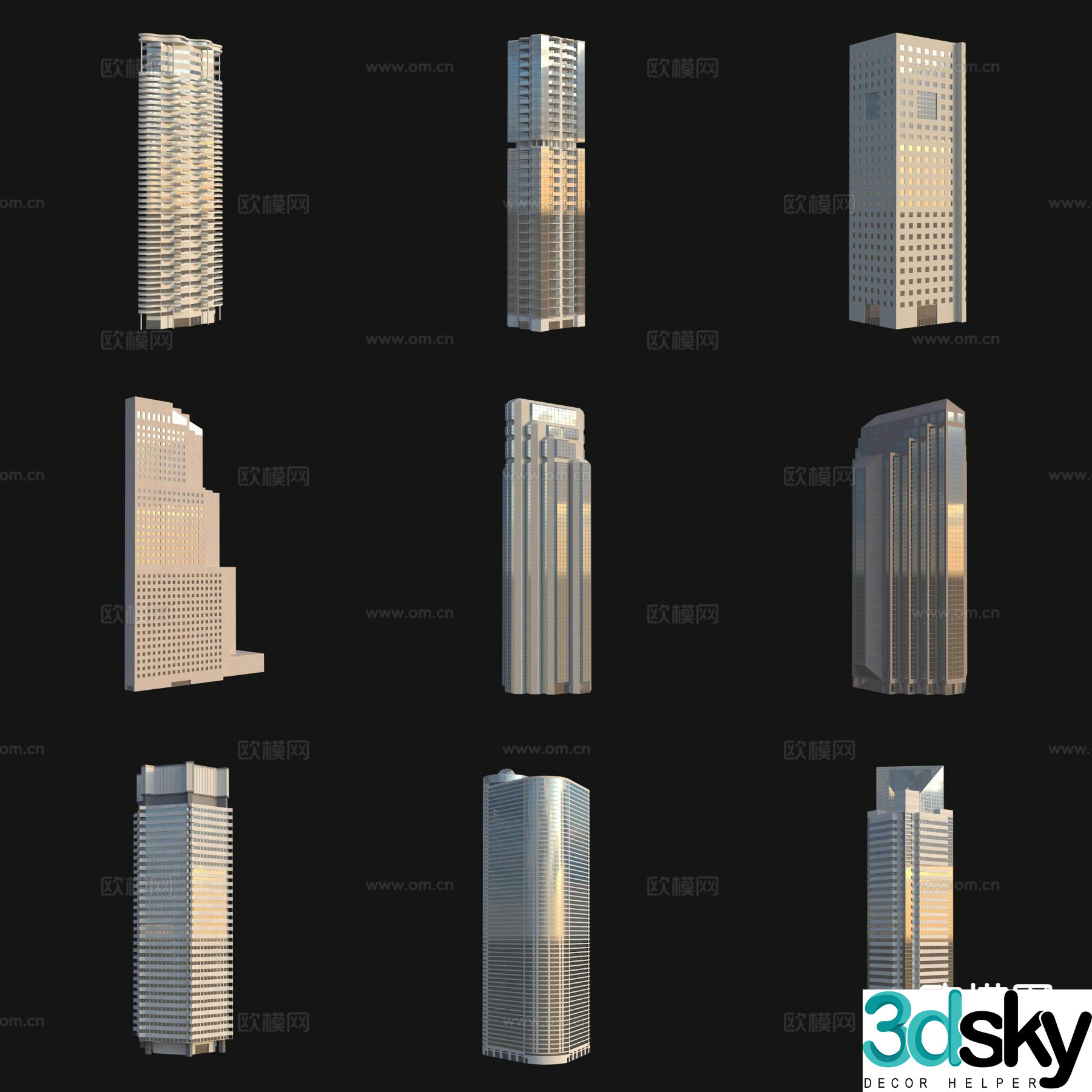 City annex building office building high-rise building office building 3d model