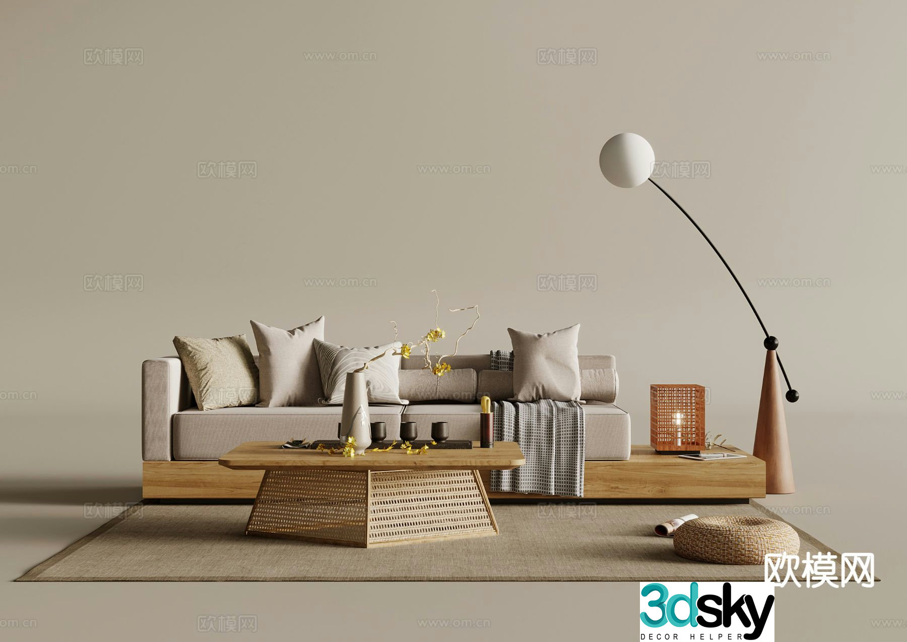 Wabi Sabi modular sofa 3d model