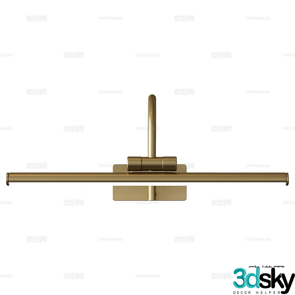 Mirror headlight one-word wall lamp metal wall lamp 3D model