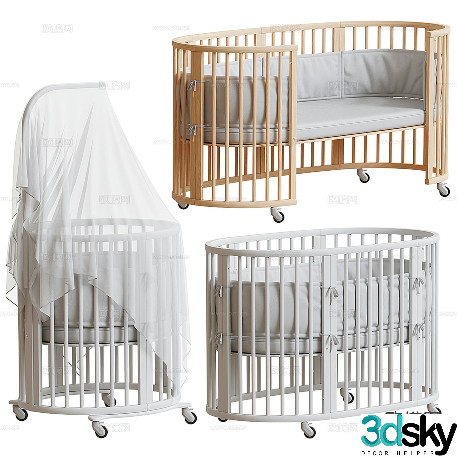 Modern crib 3d model