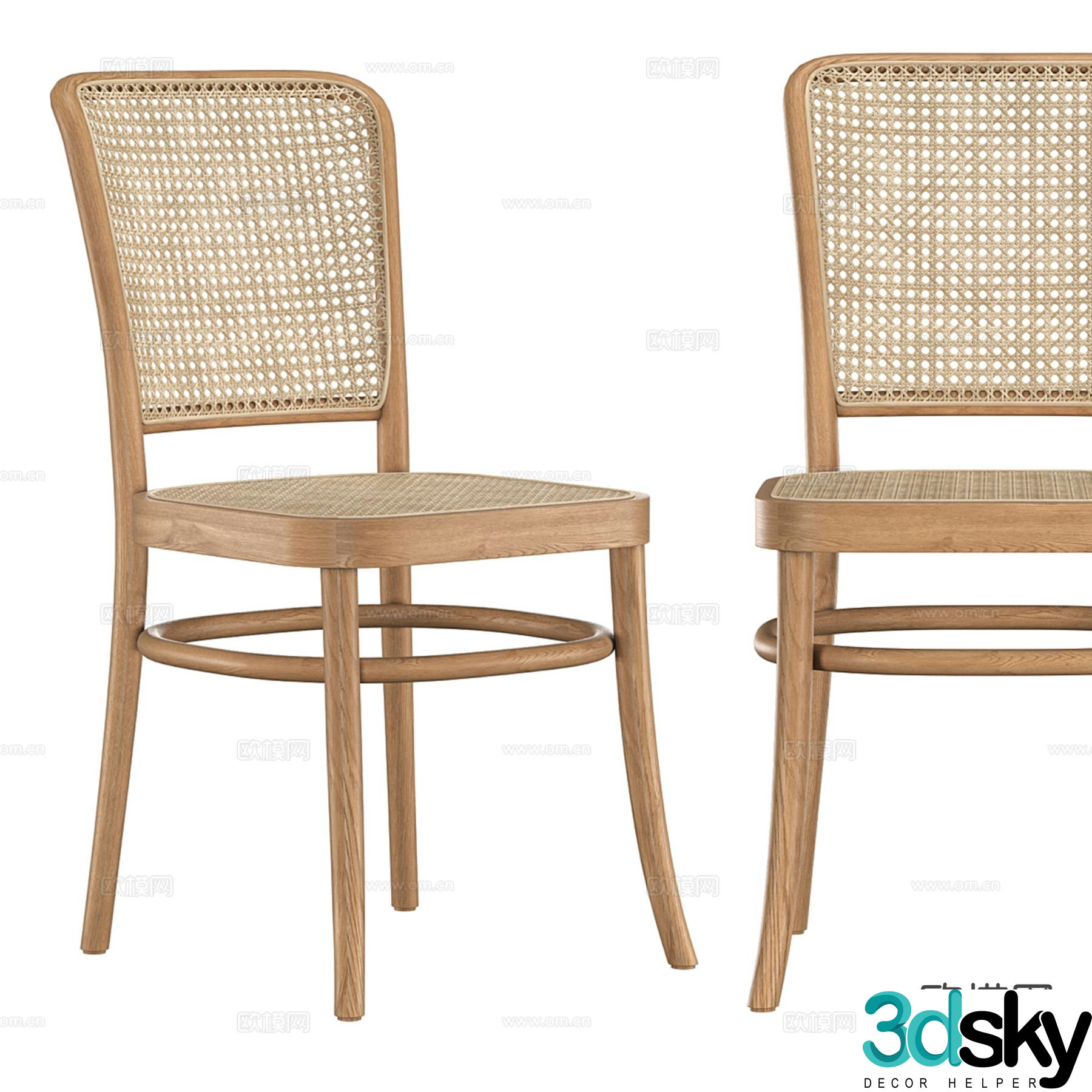 Nordic single chair seat 3d model