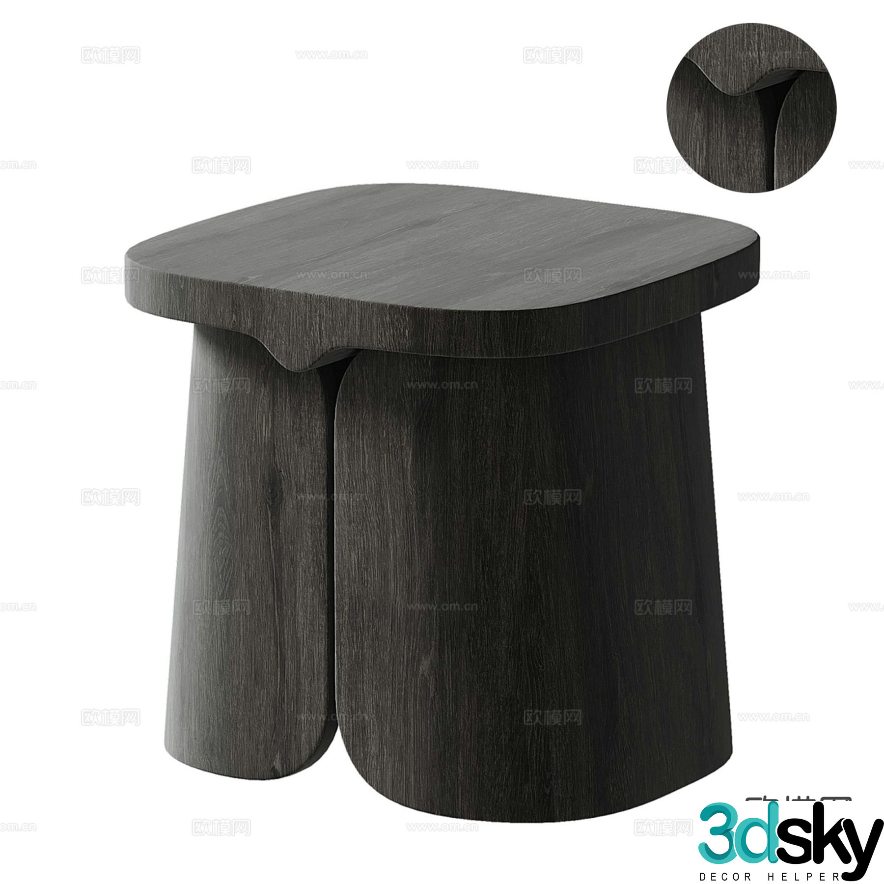 Medieval style stool low stool sofa stool shoe changing stool 3D model
