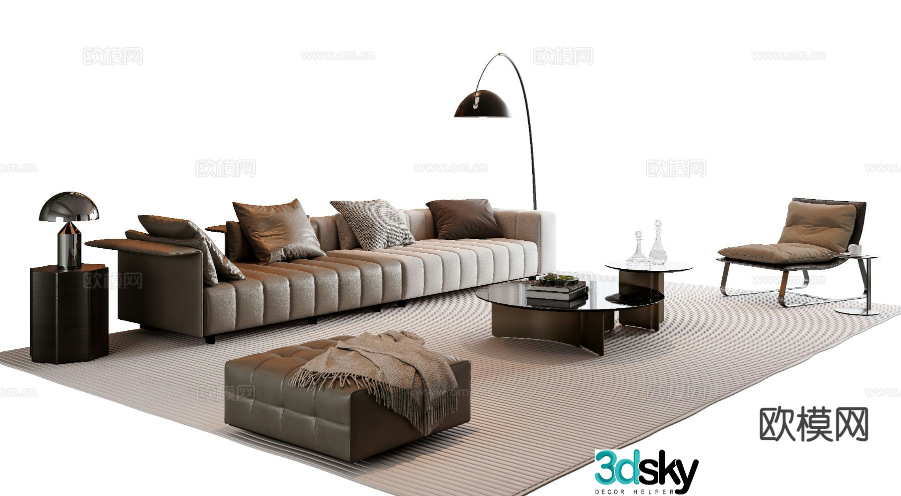 Italian sectional sofa 3d model