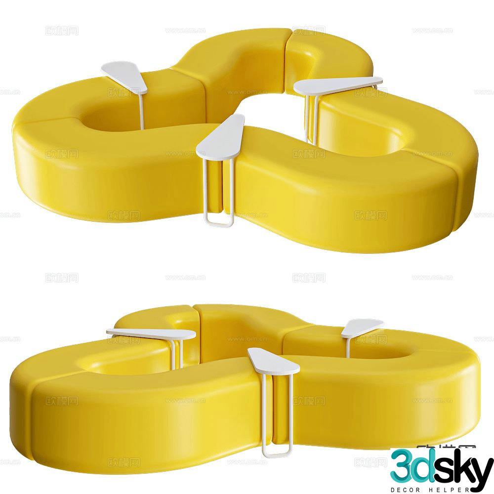 Chairs & More Office Sofa Lobby Sofa 3d Model