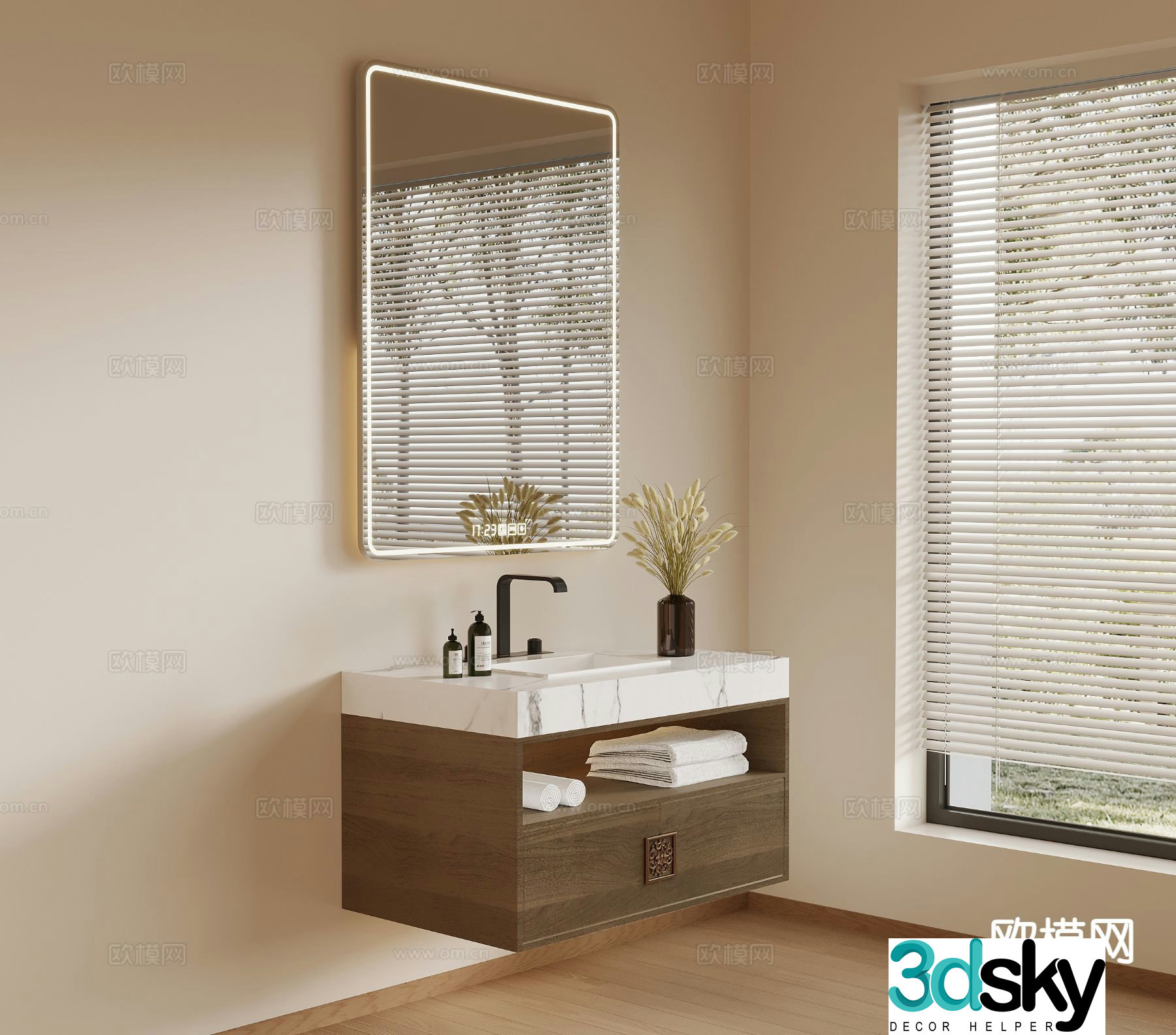 Medieval style bathroom cabinet 3d model