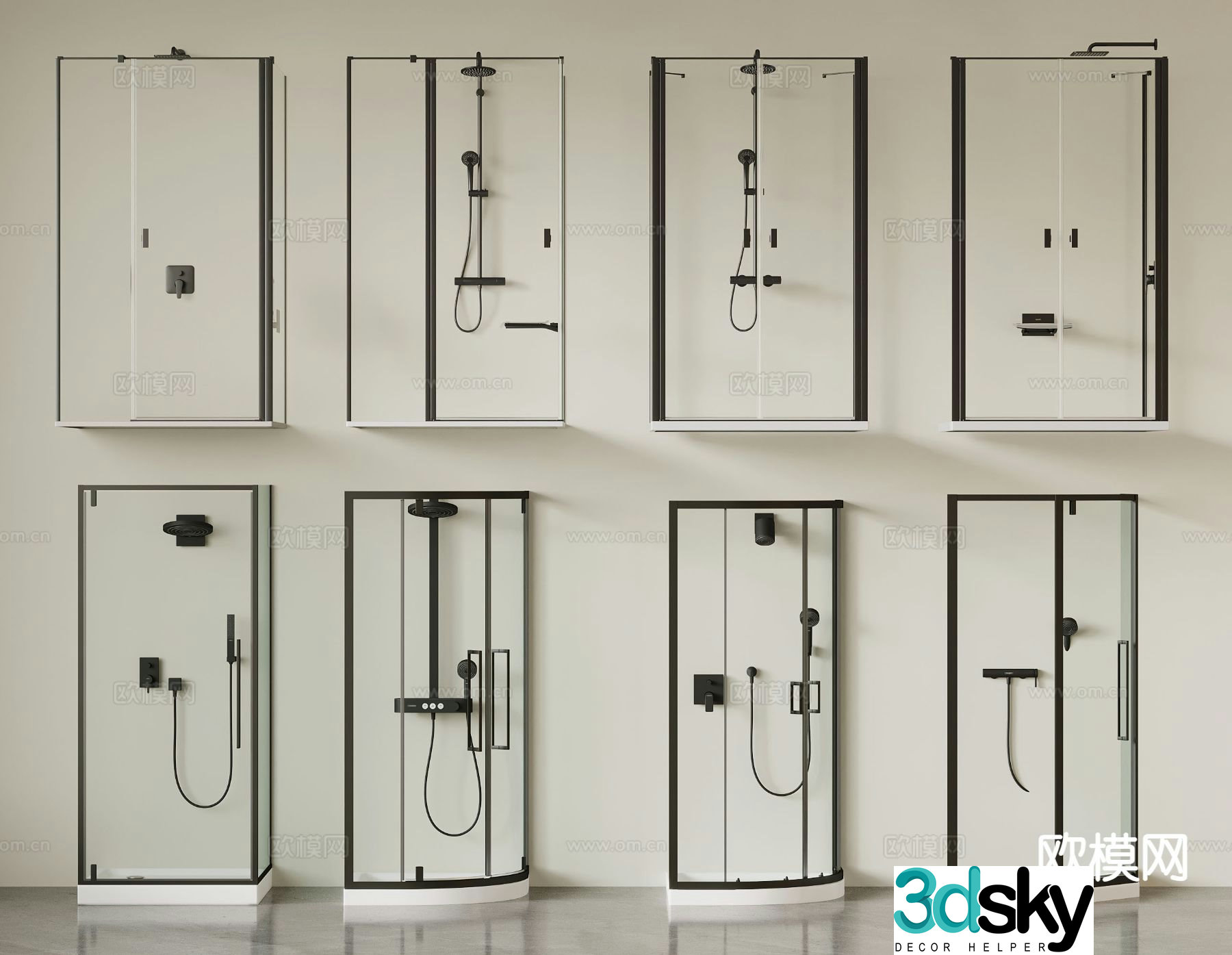 Modern shower room shower room 3d model