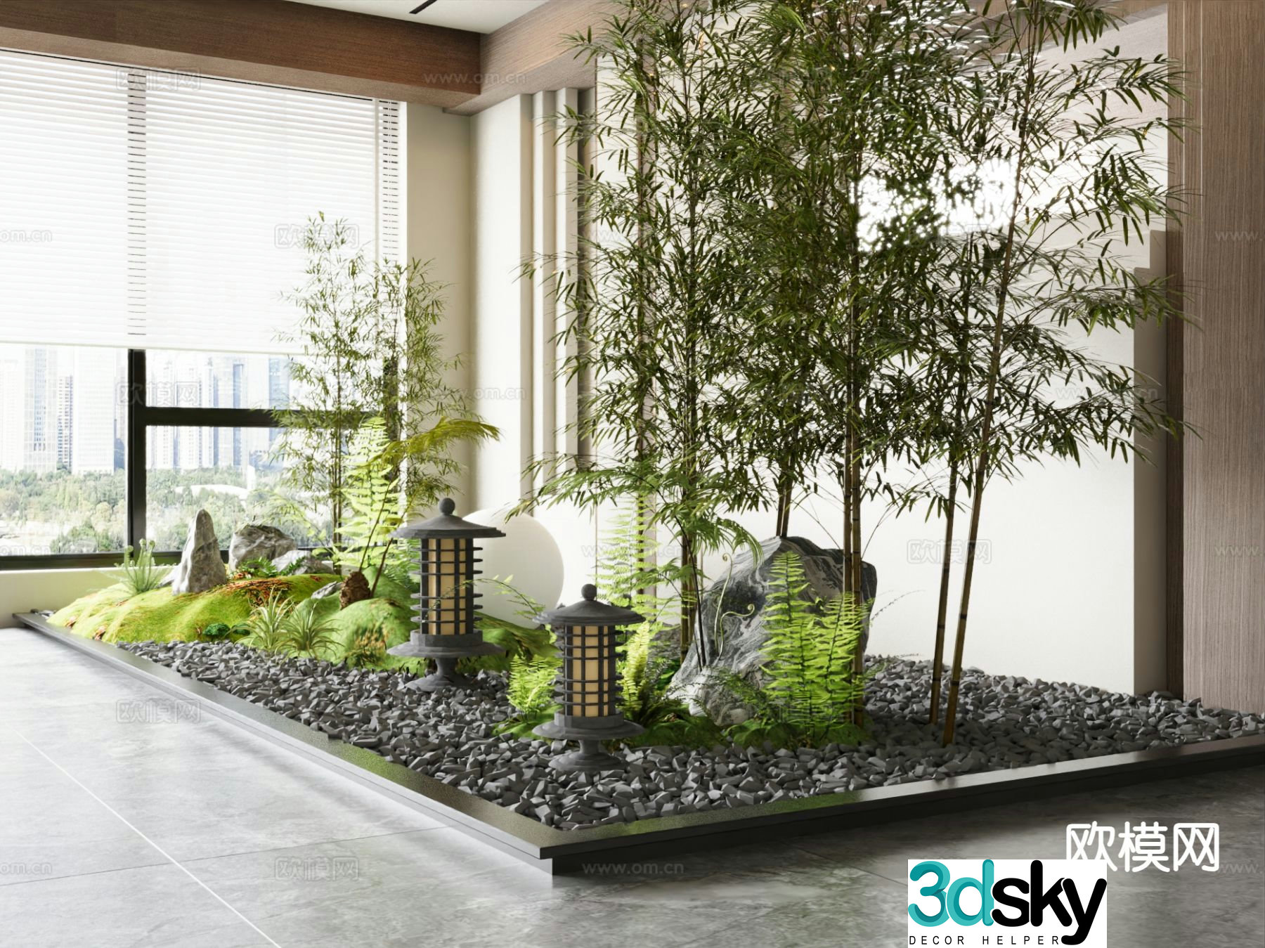 Indoor landscape plant landscaping 3d model