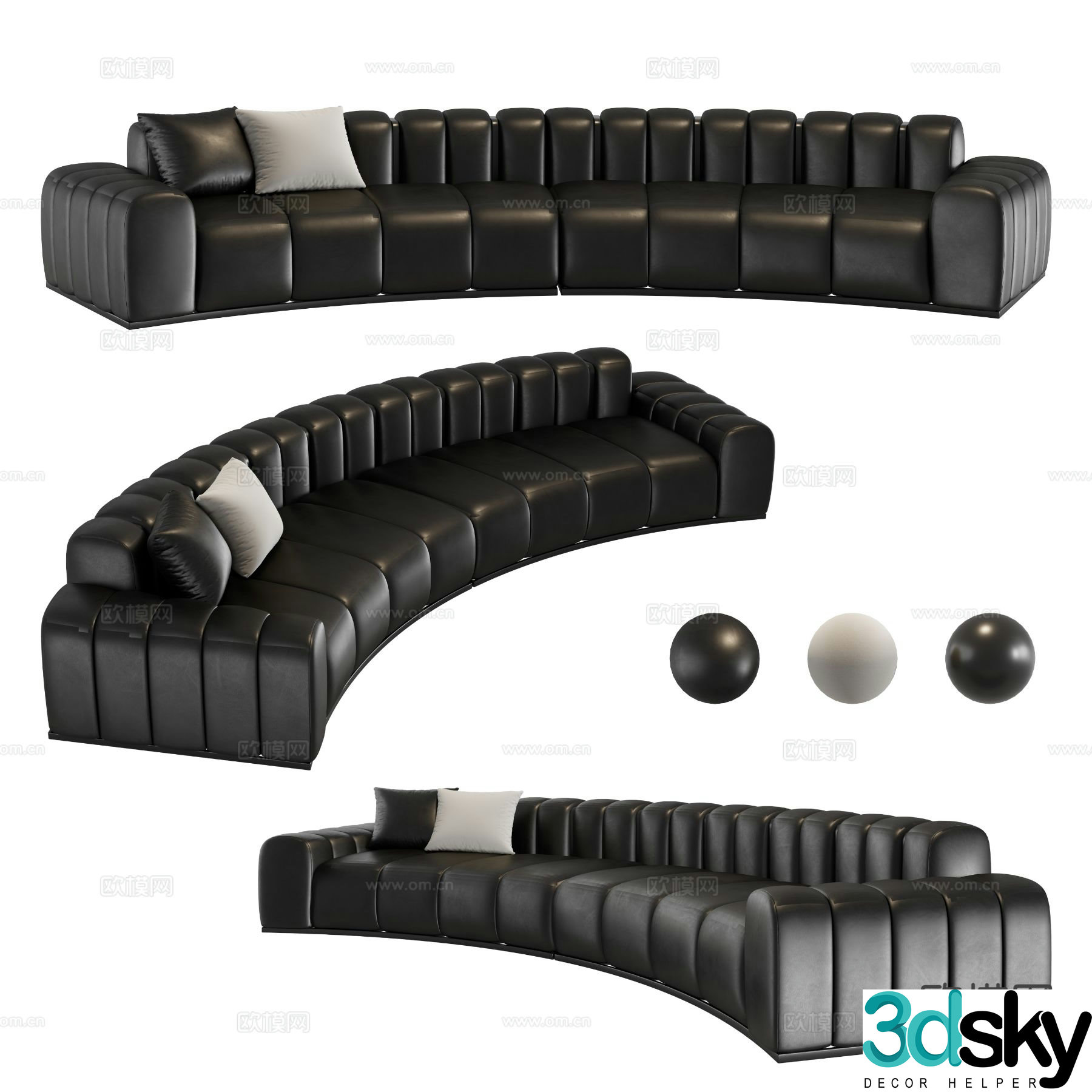 Special shaped sofa curved sofa 3d model