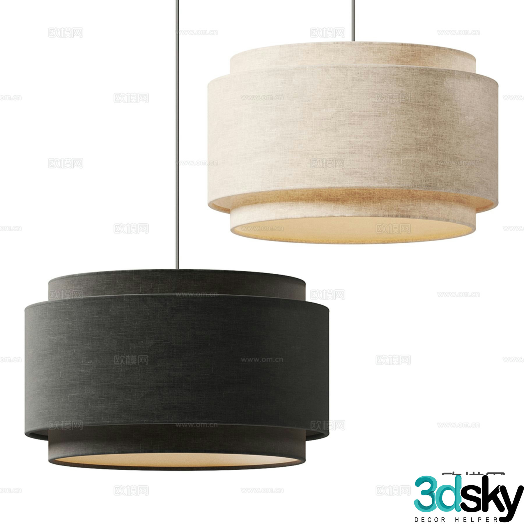 Wasabi fabric chandelier 3d model