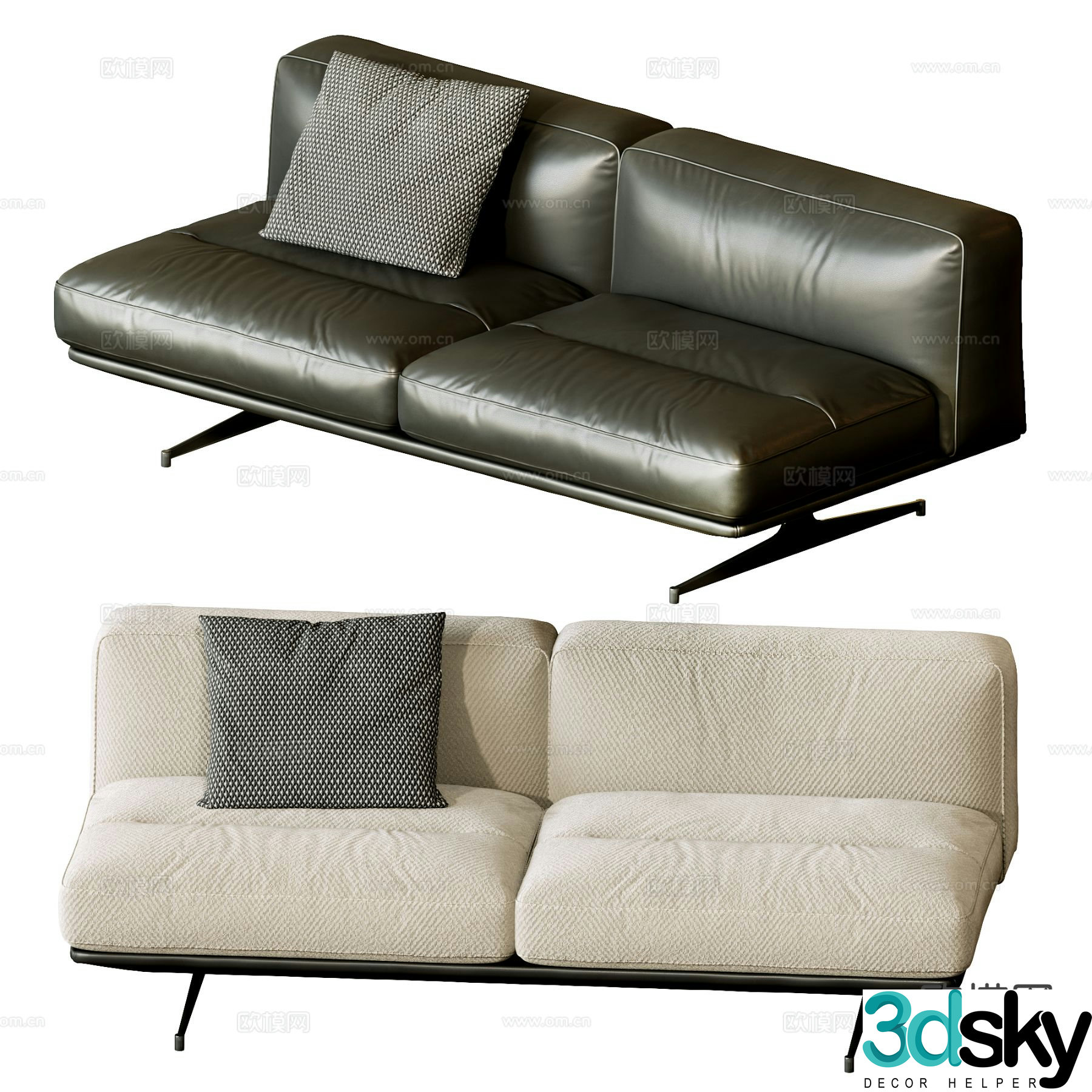 Modern love sofa leather sofa 3d model