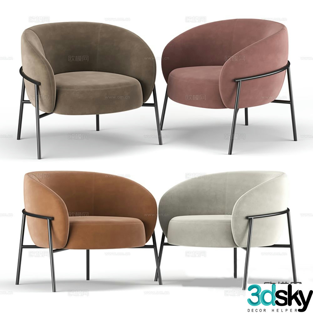 Modern chair leisure chair sofa chair 3d model