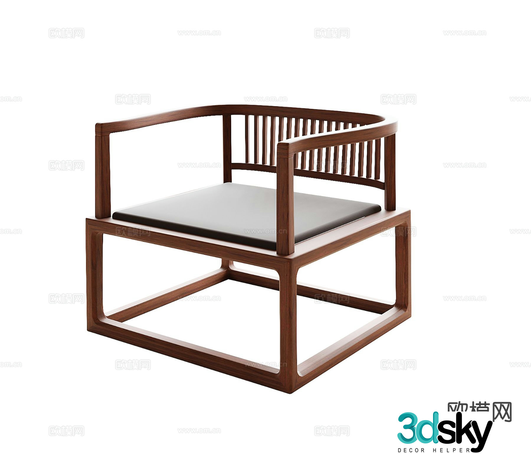 New Chinese style chair dining chair 3d model