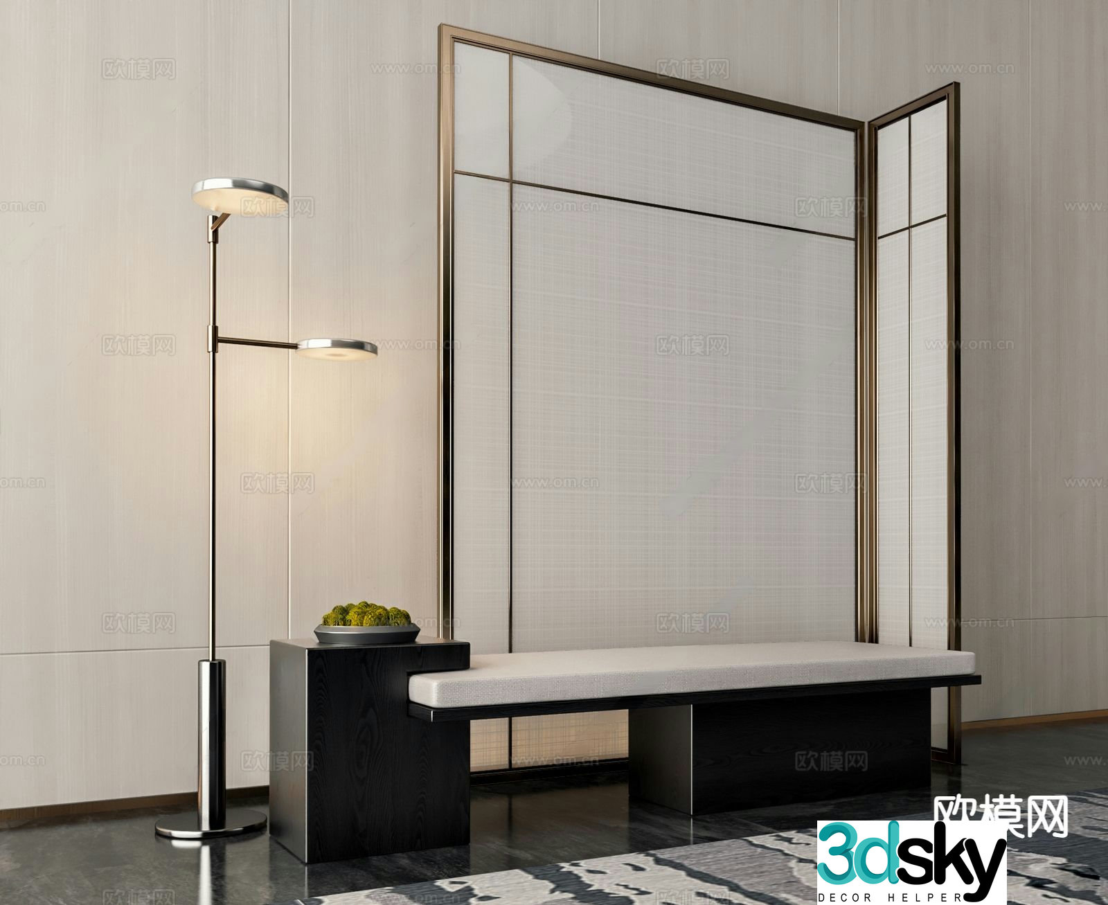 Modern sofa stool bench bench 3d model