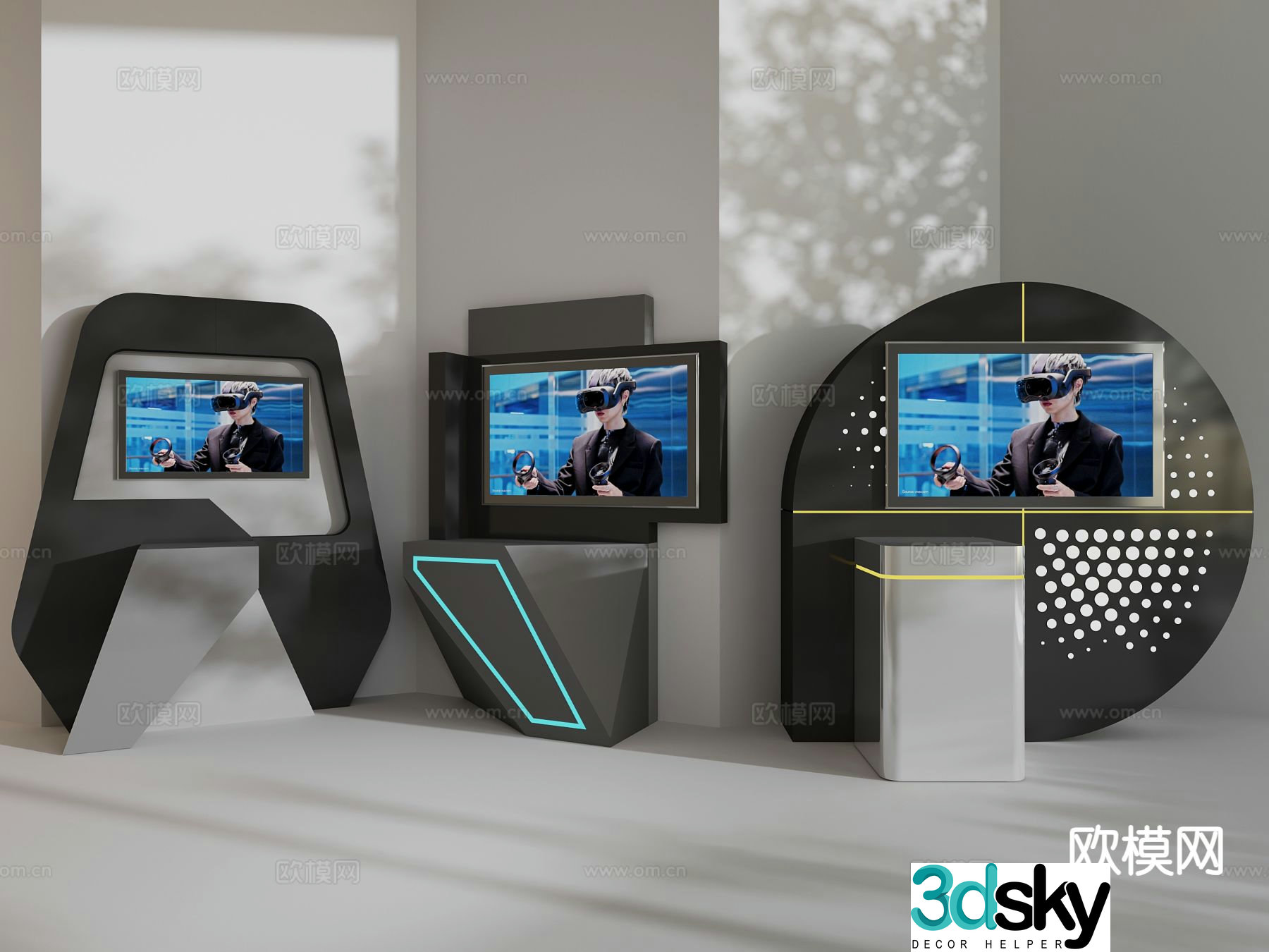 Modern touch screen smart all-in-one machine shopping guide terminal 3D model