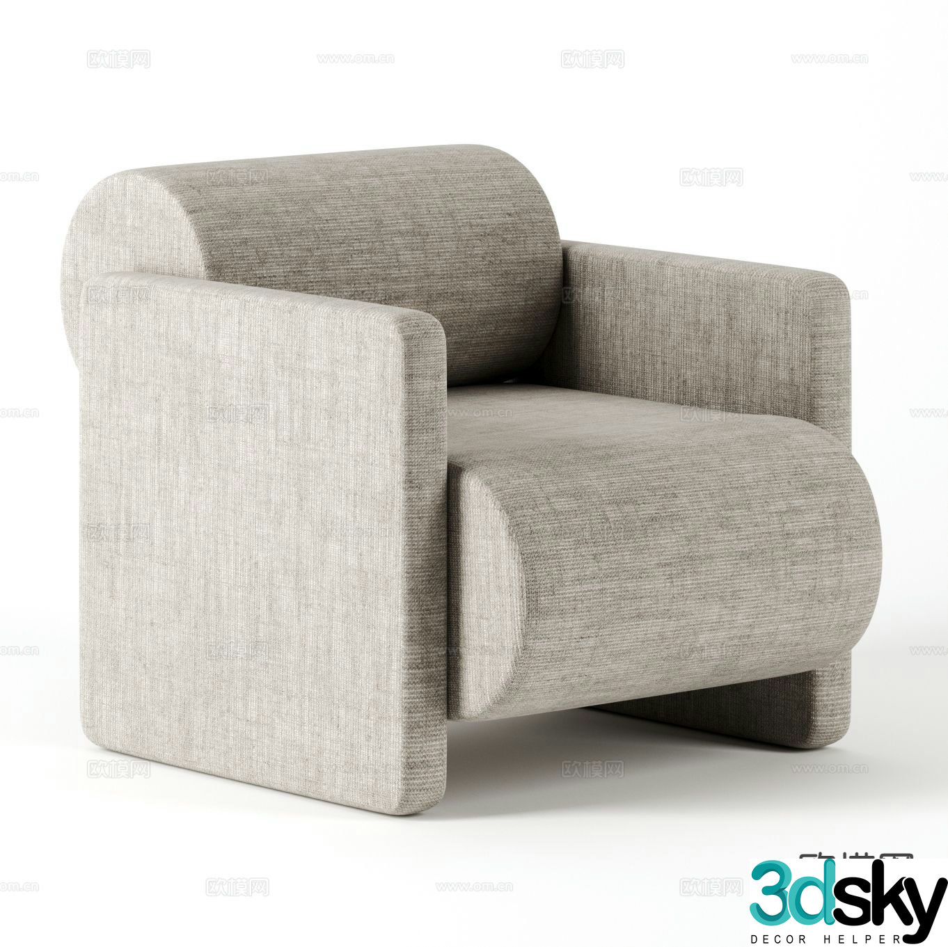 Modern single sofa seat leisure sofa 3d model