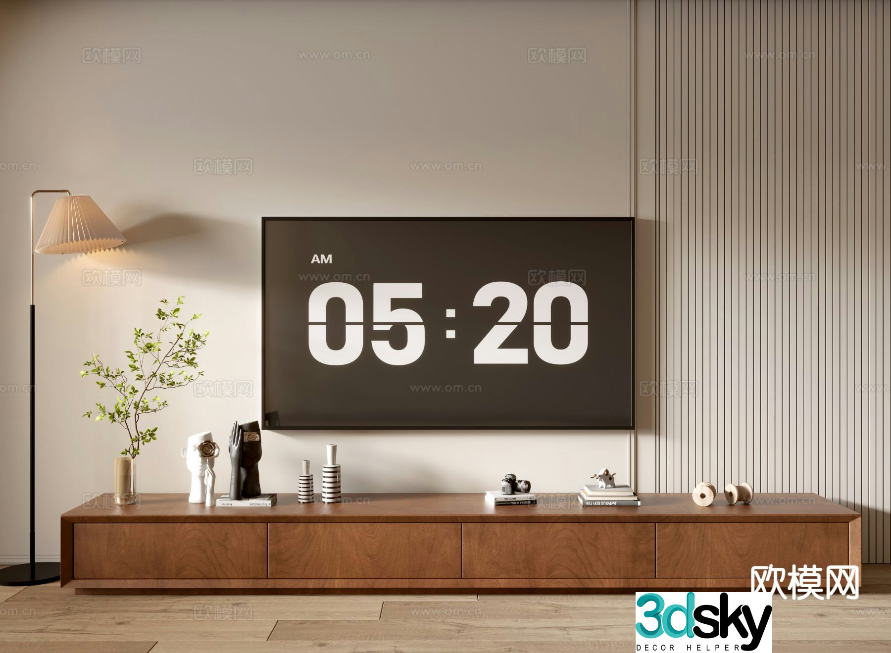 Medieval style TV cabinet 3D model