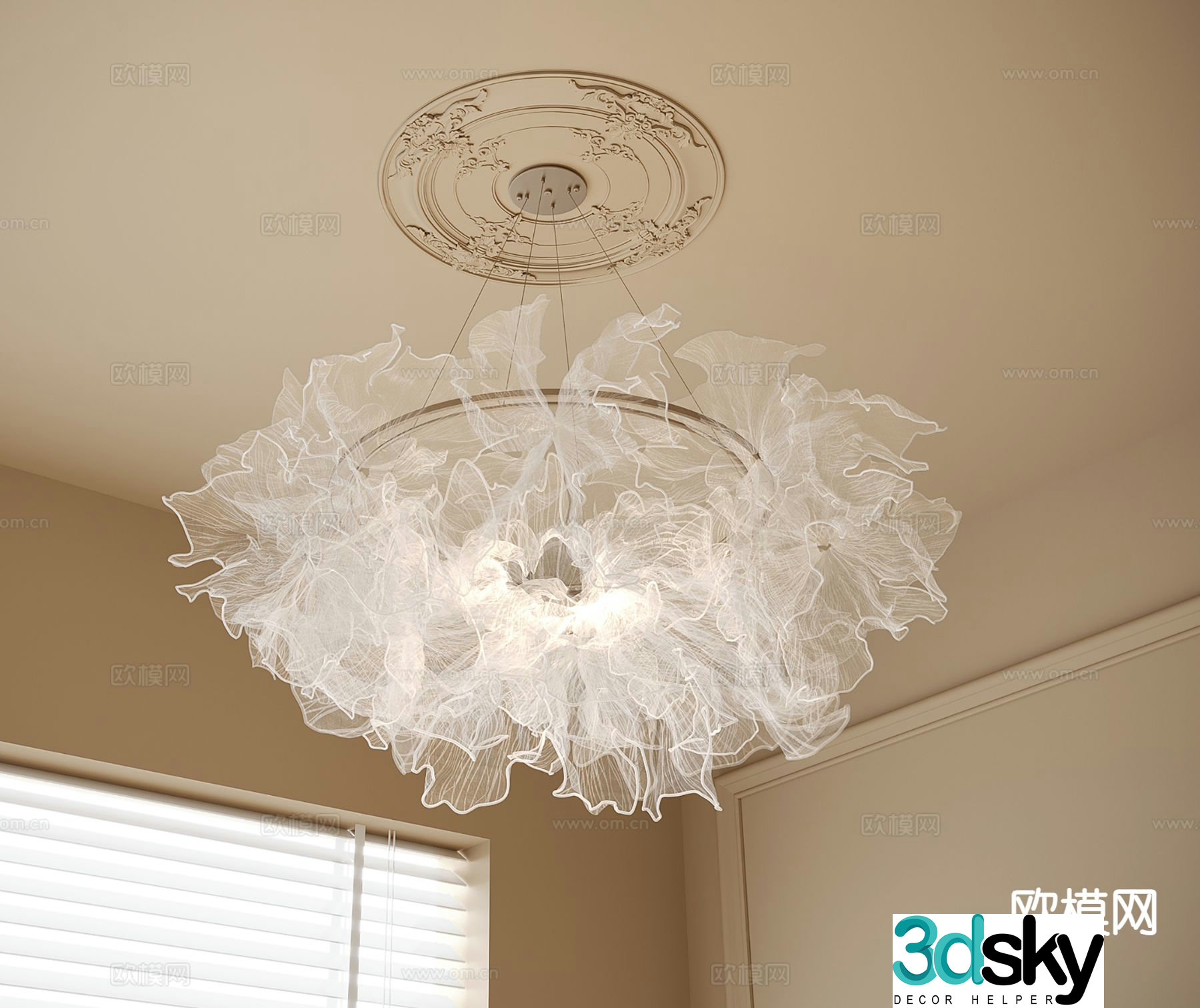 French Chandelier Hall Chandelier 3D Model