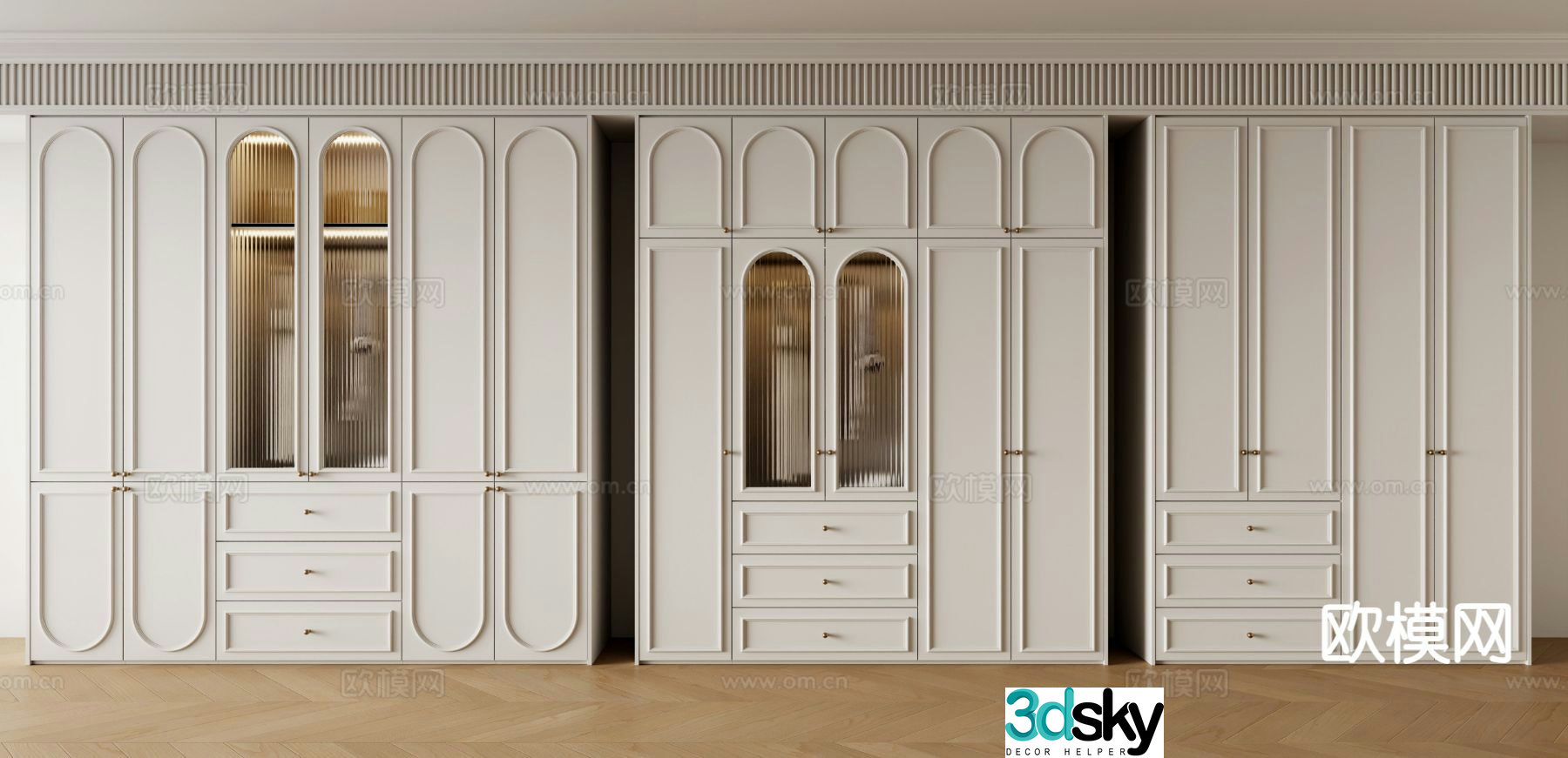 French bedroom wardrobe 3d model