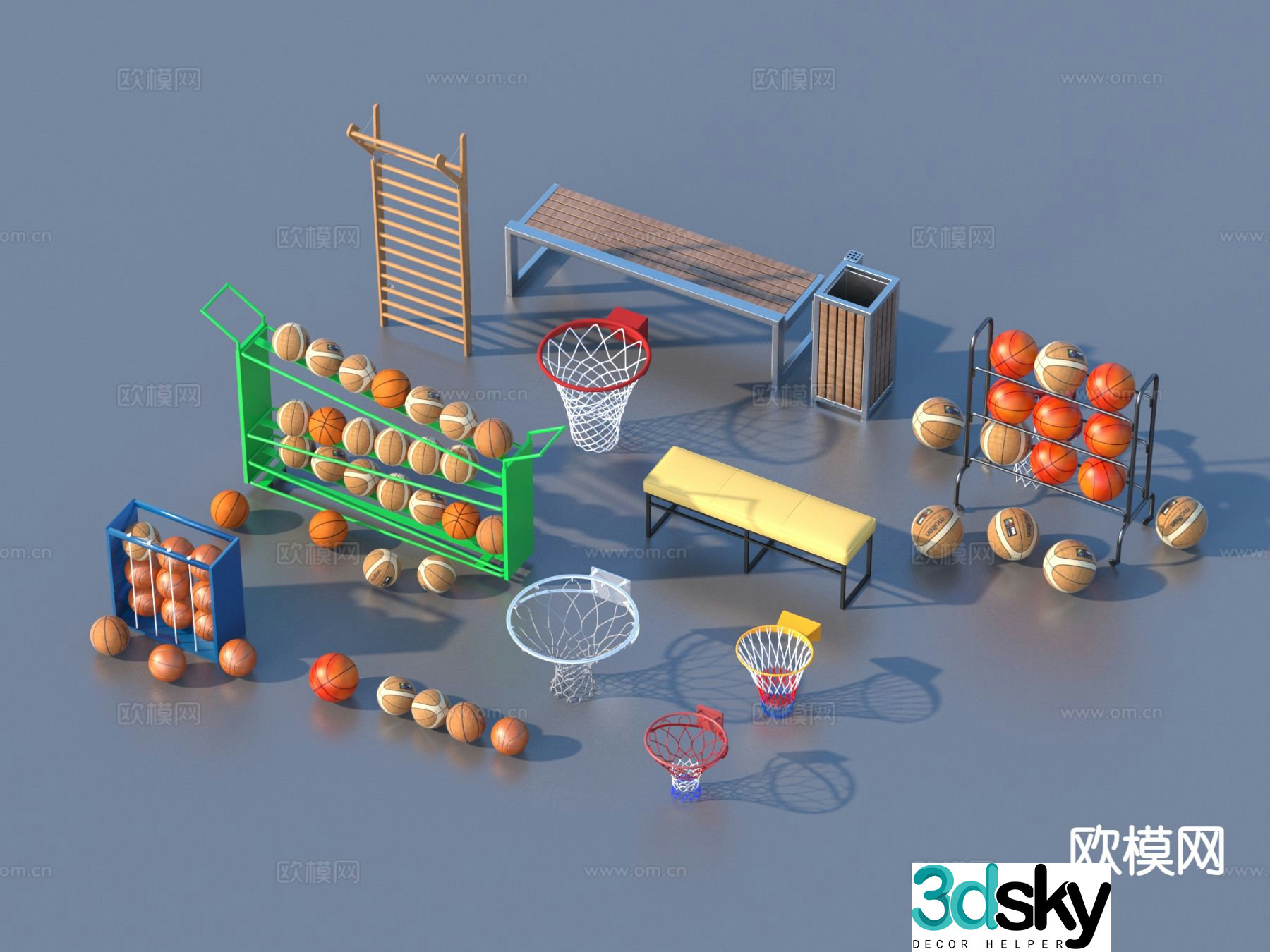 Basketball basketball rack basketball net basketball frame 3d model