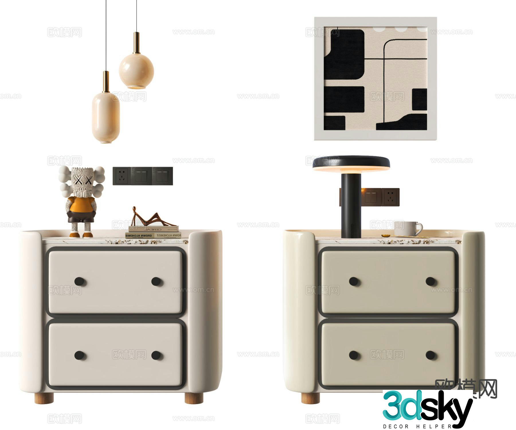 Modern bedside table 3d model