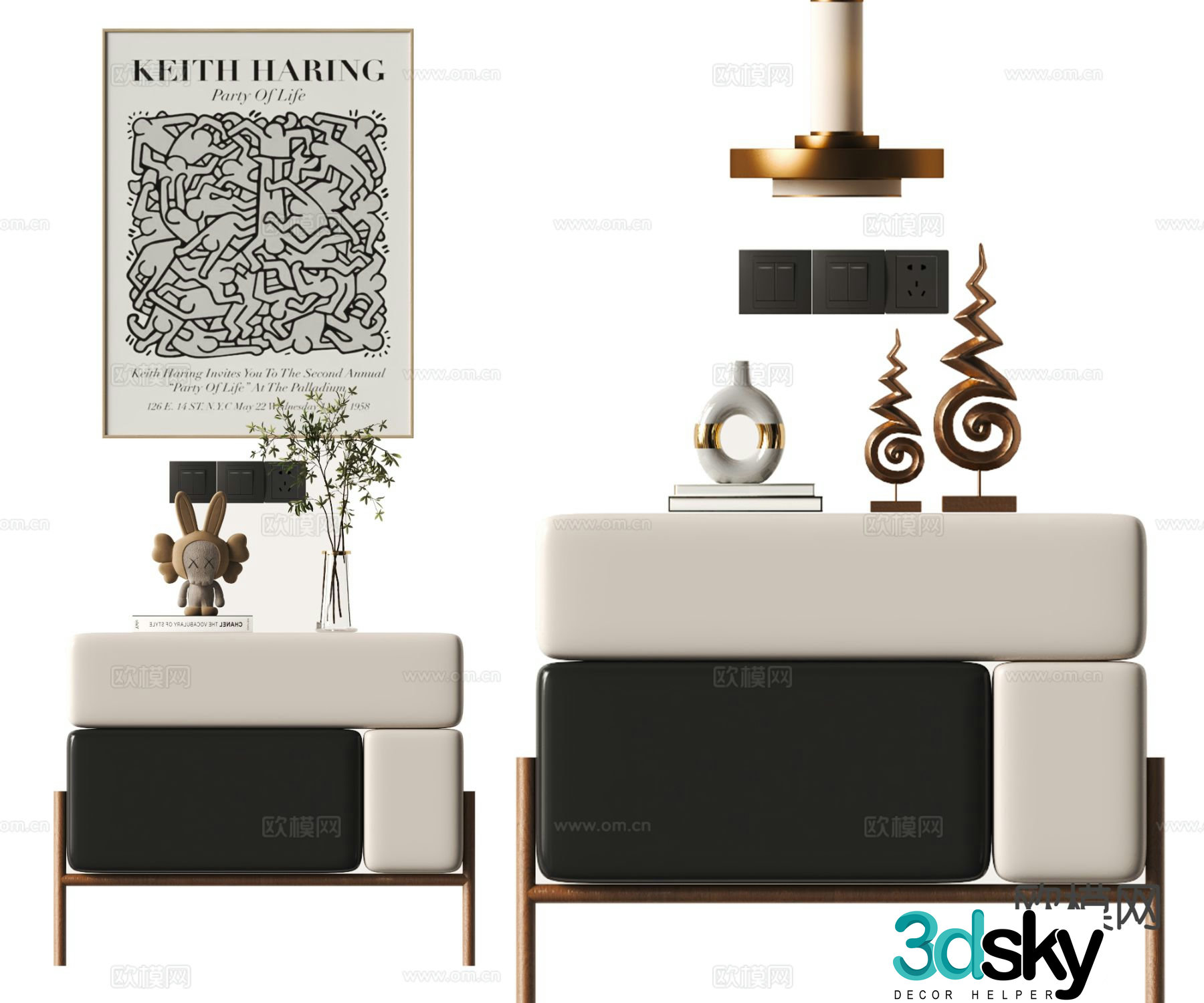 Modern bedside table 3d model