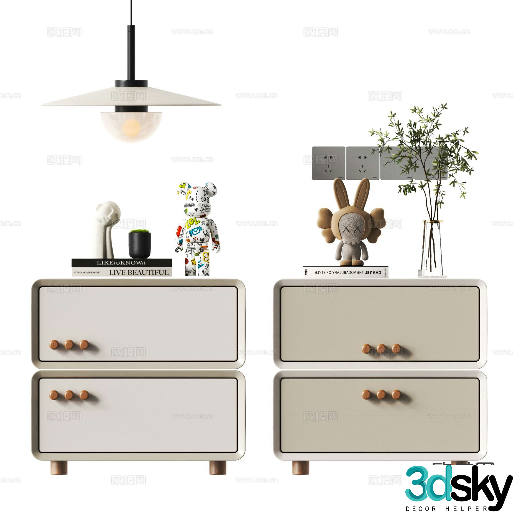 Modern bedside table 3d model