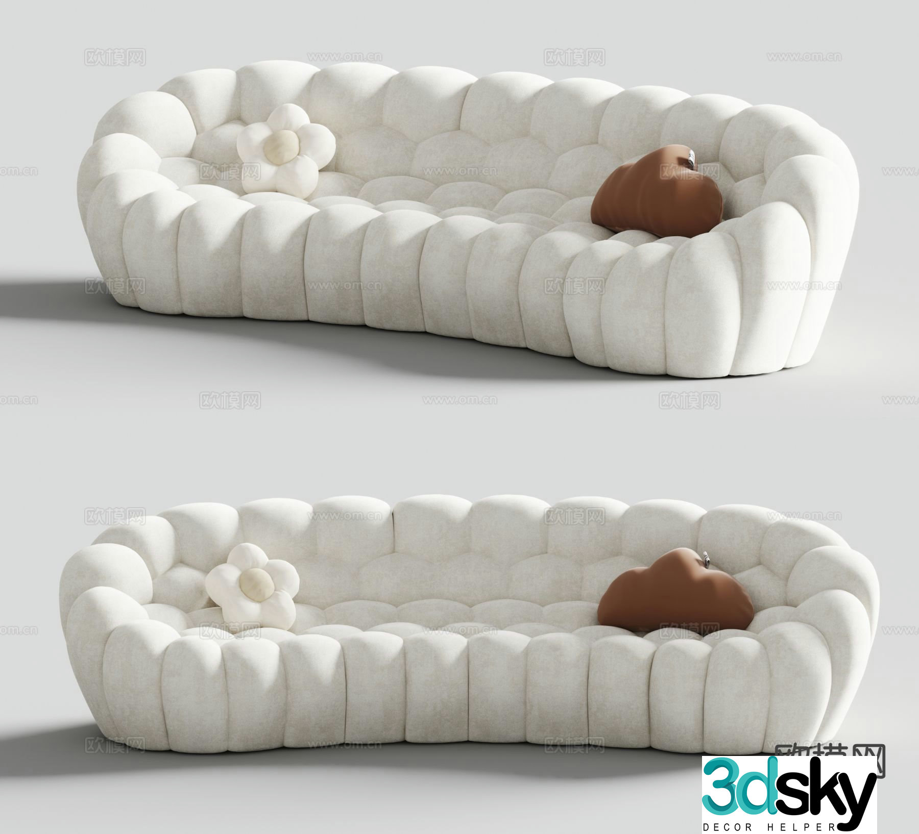 Bell special shaped sofa curved sofa 3d model