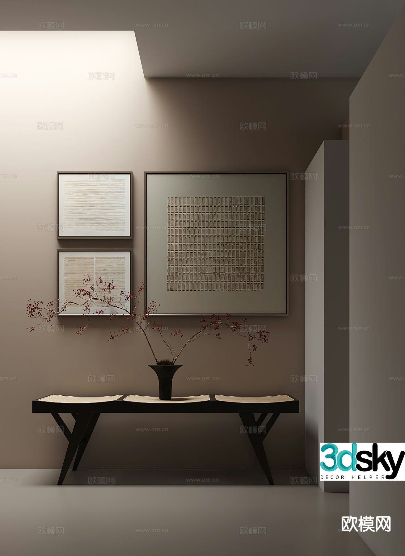 Wasabi style decoration painting combination painting texture painting 3D model