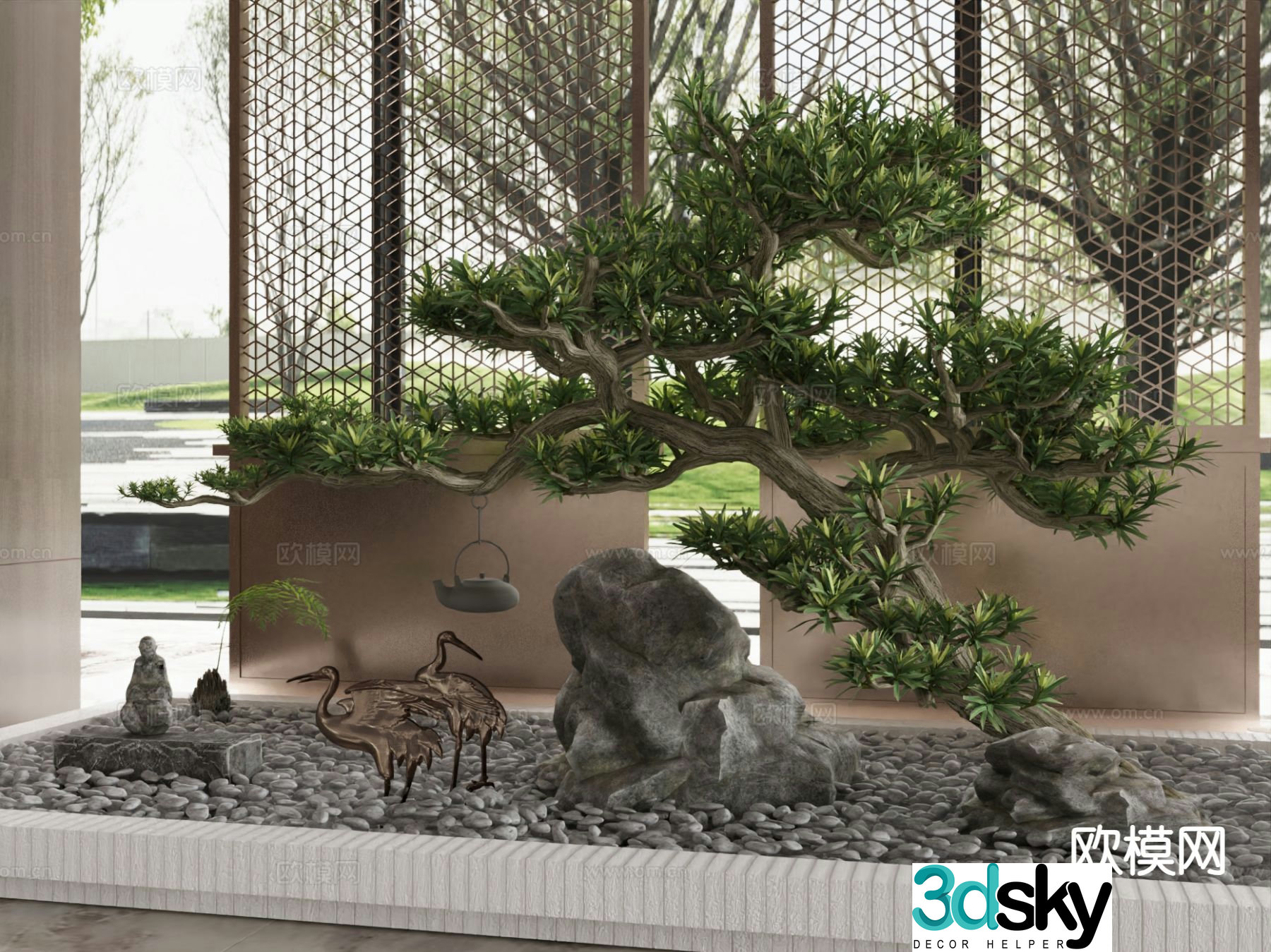 Indoor landscape plant landscaping 3d model