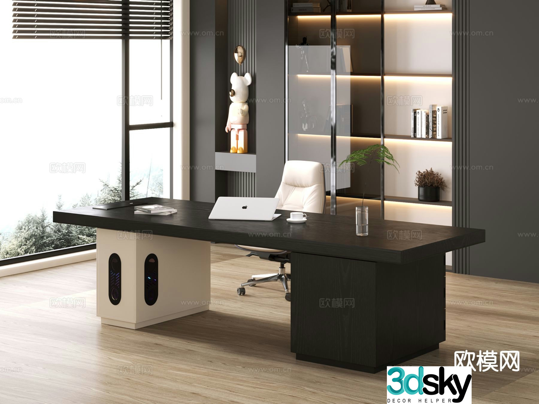 Modern desk desk manager desk office desk 3d model