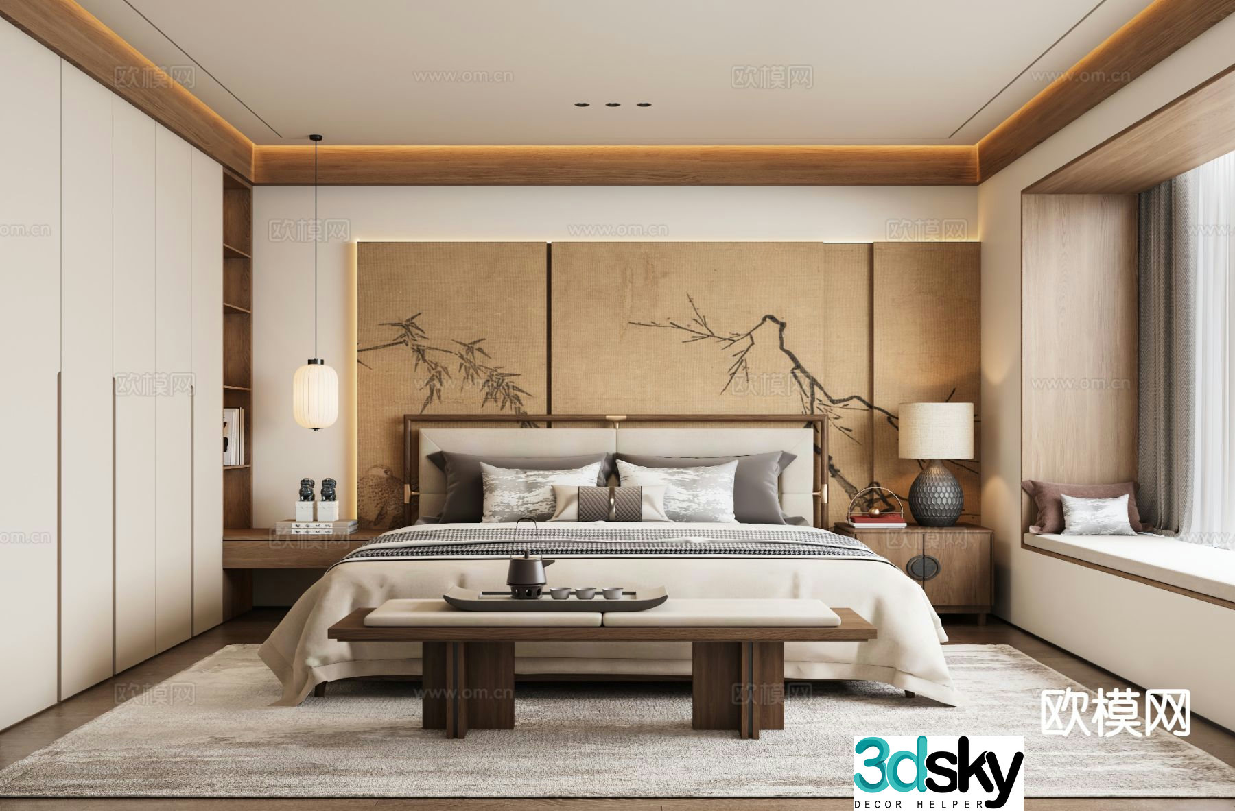 New Chinese bedroom Song’s aesthetic 3D model