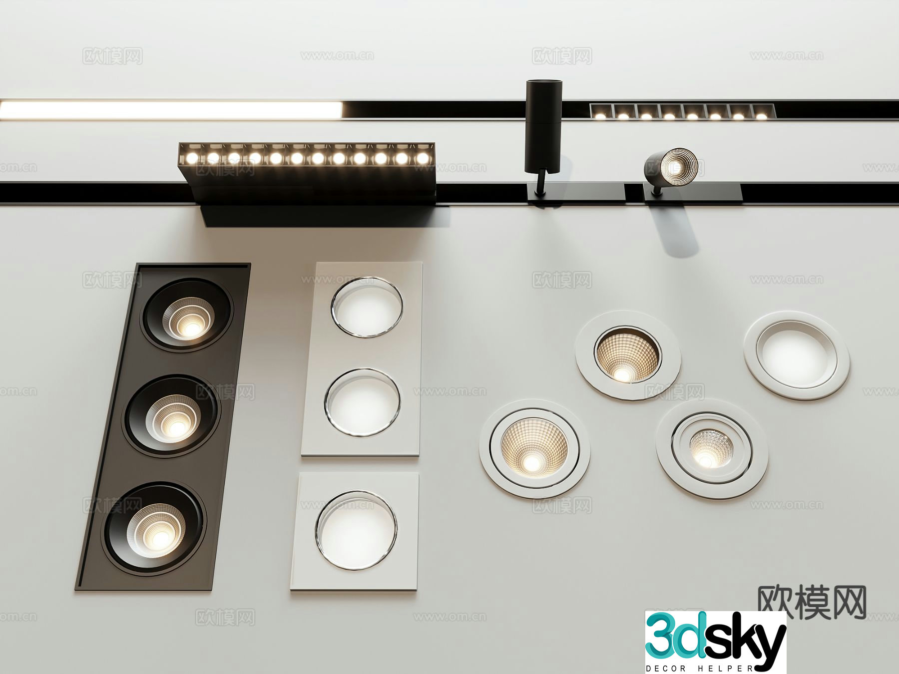 Modern downlight spotlight recessed downlight 3d model