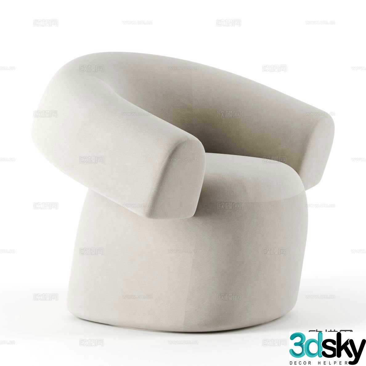 Modern single sofa leisure sofa 3d model