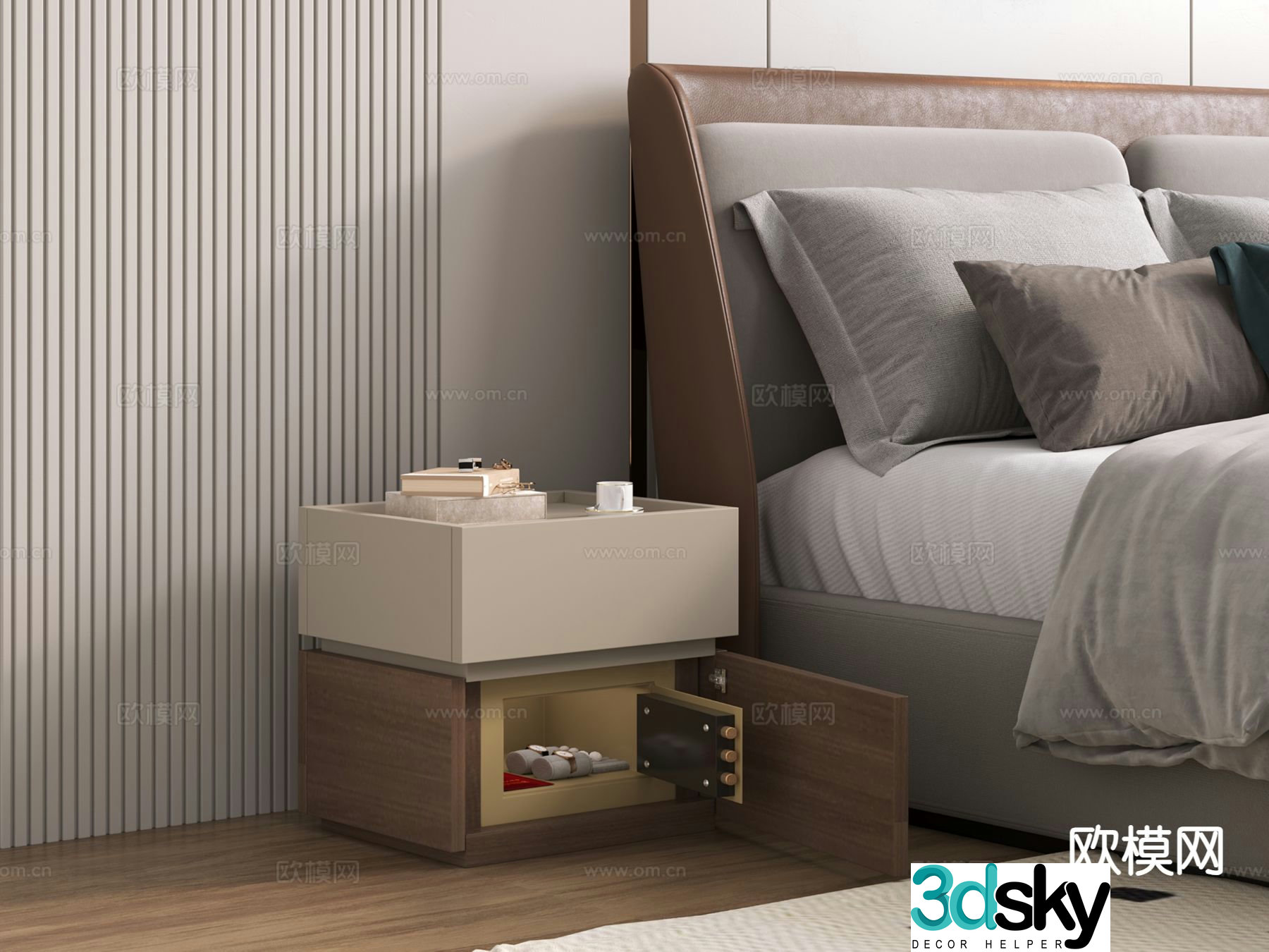 Modern bedside table 3d model