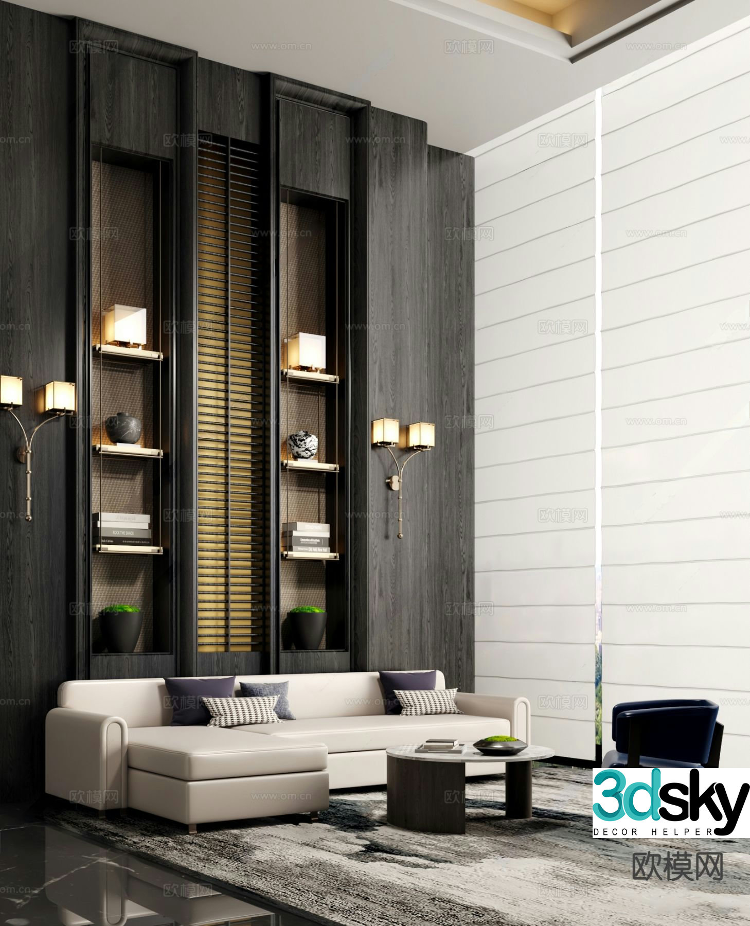 Modern sales office negotiation area reception area 3D model