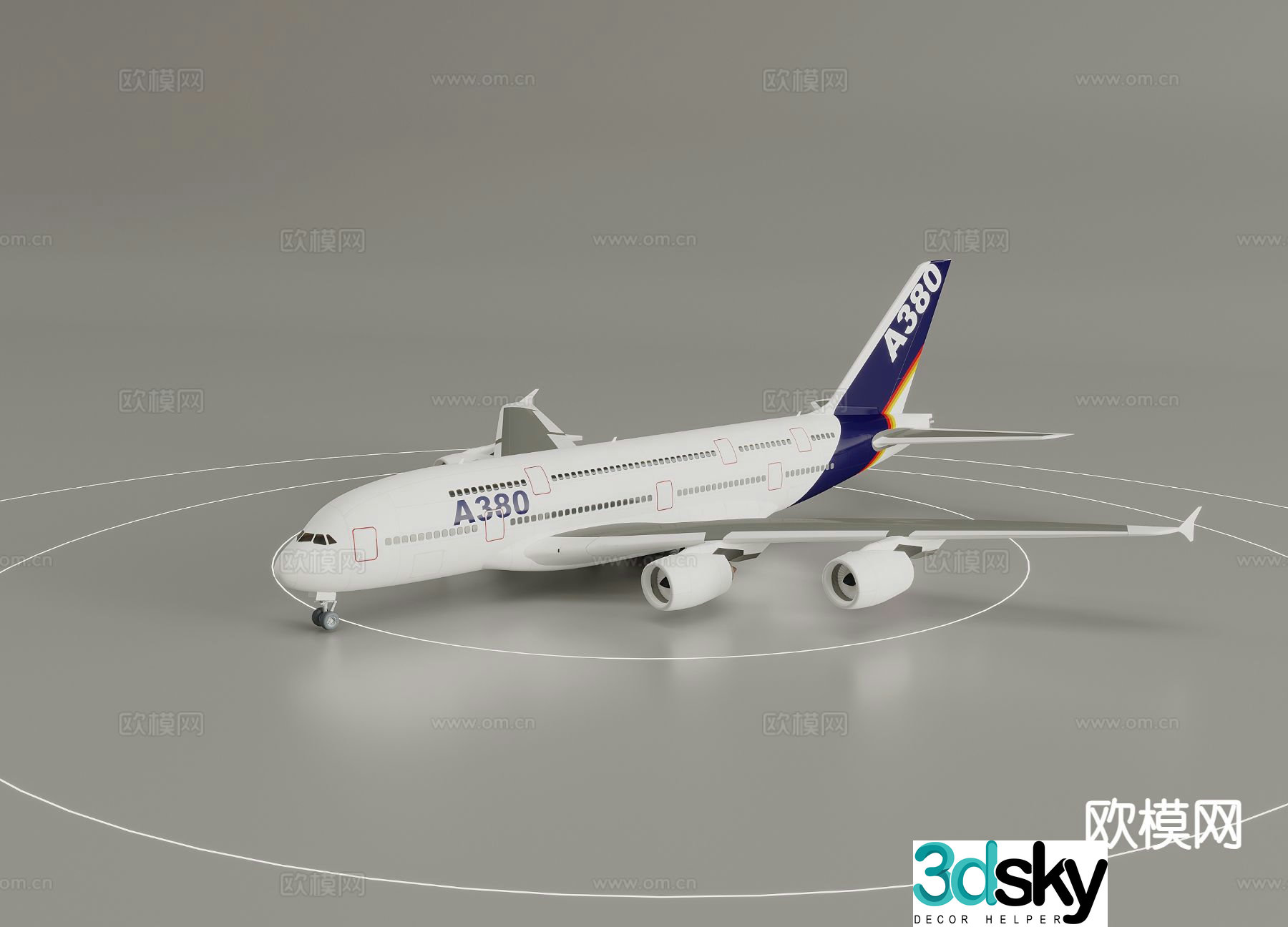 Airbus A380 aircraft 3d model