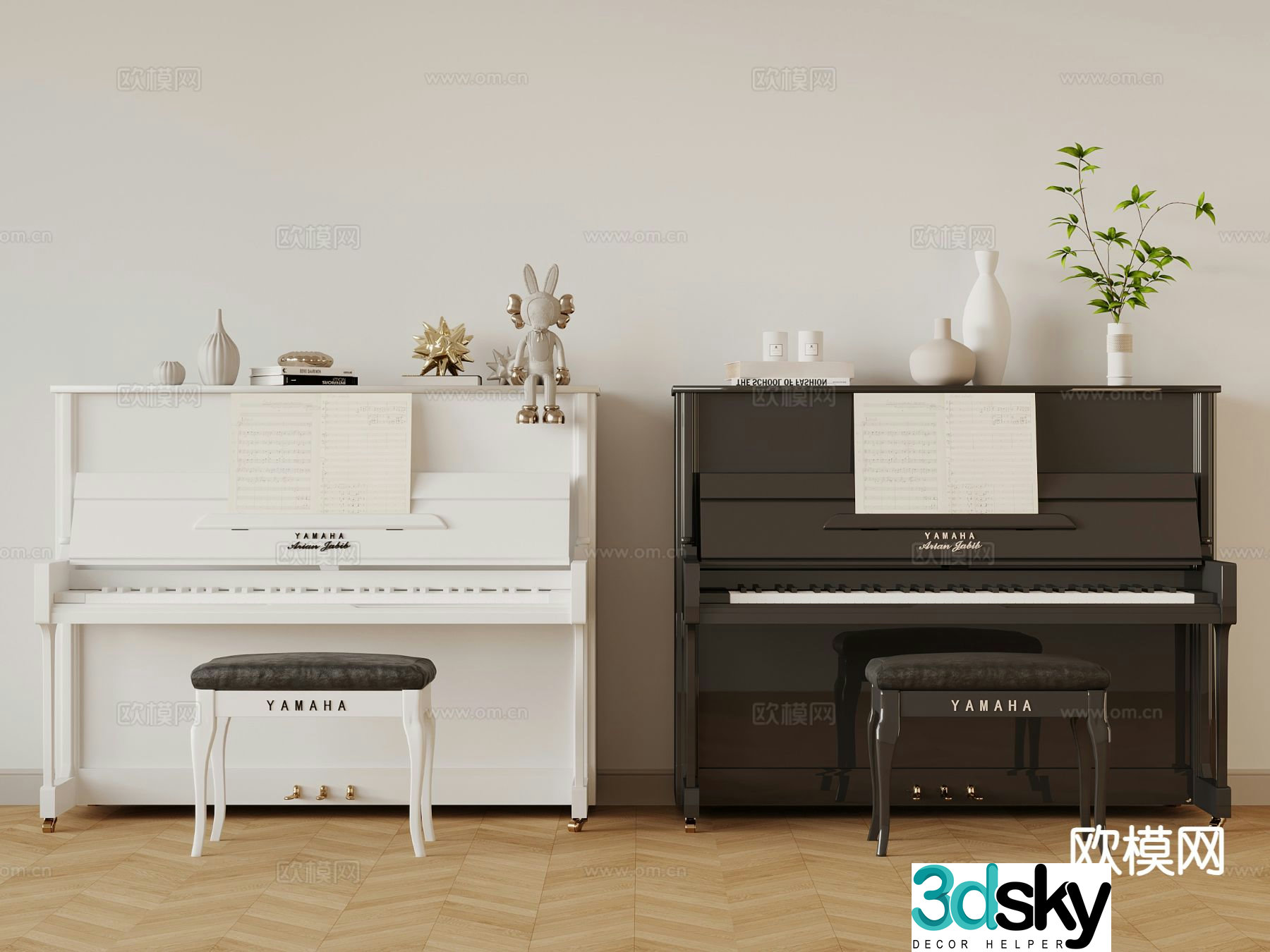 modern piano 3d model
