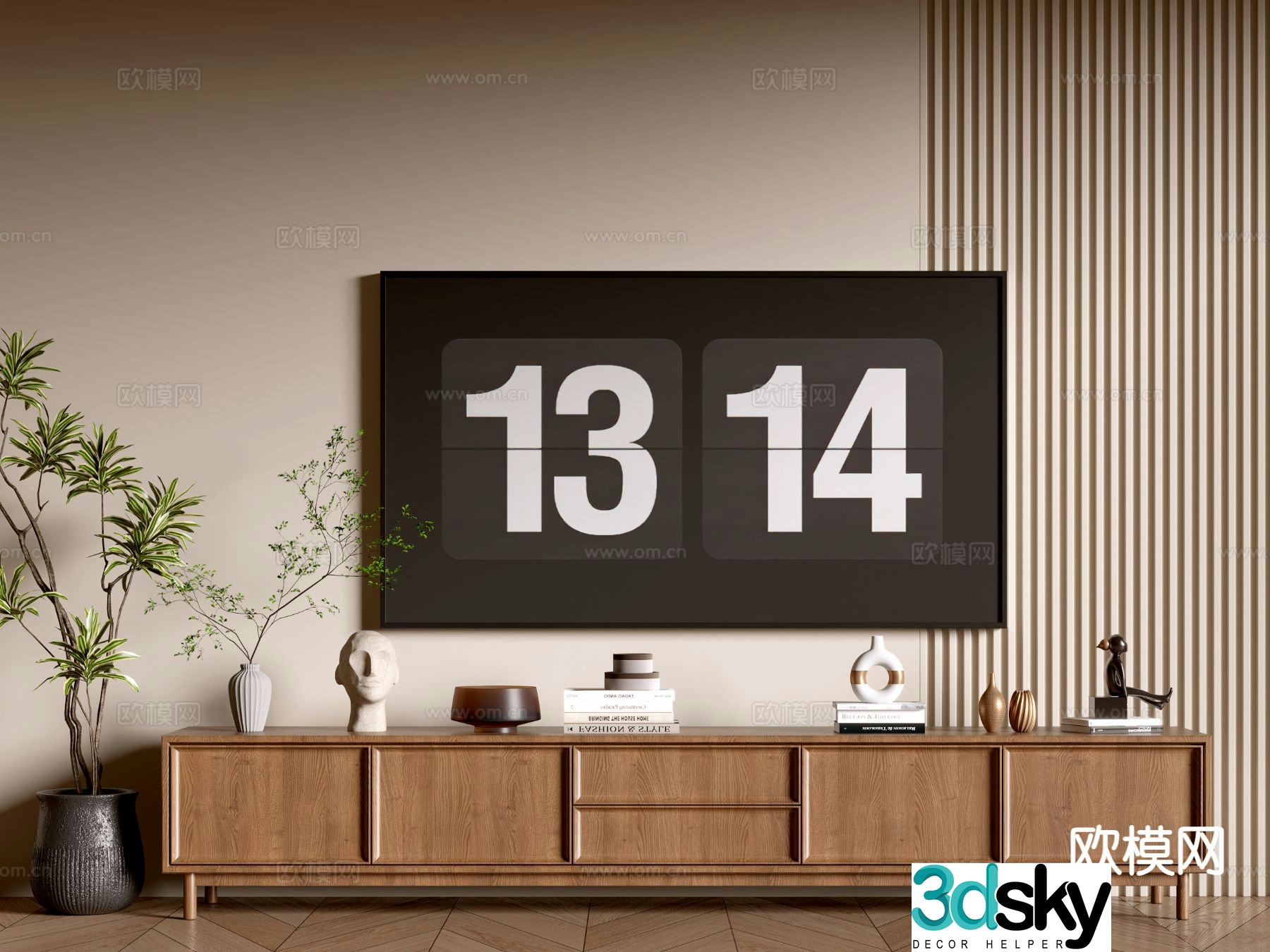 Wabi-sabi TV cabinet 3d model