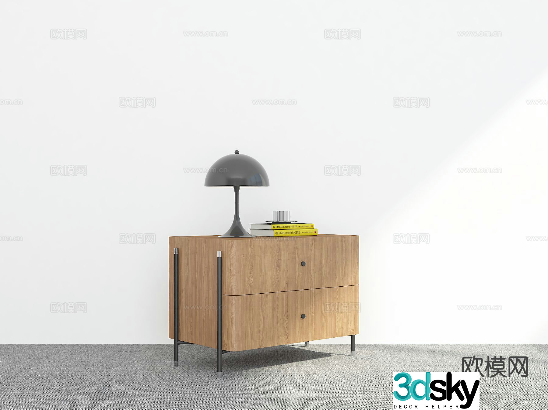 Modern bedside table 3d model