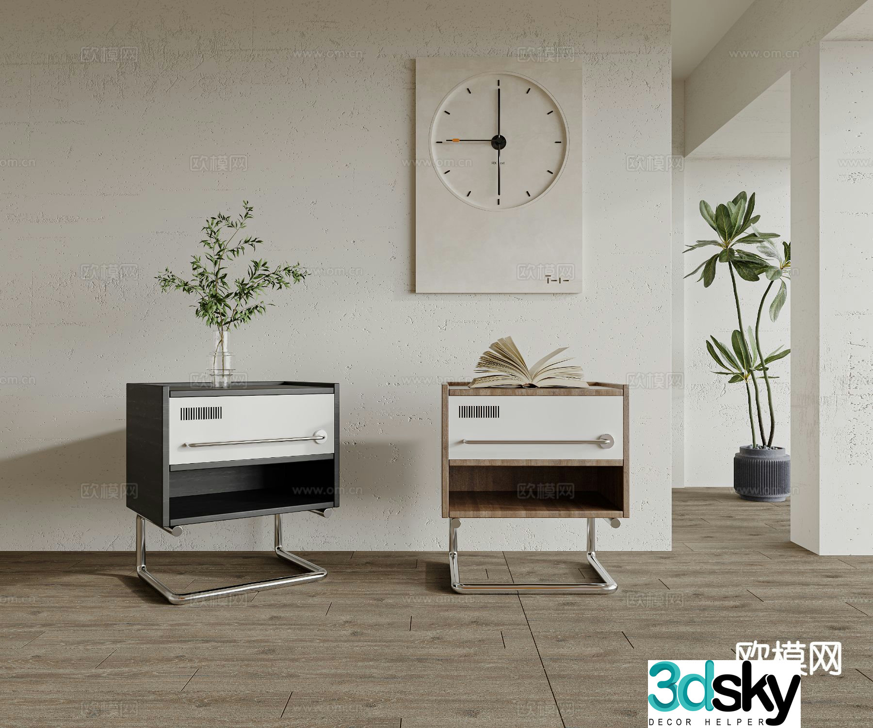 Modern bedside table 3d model