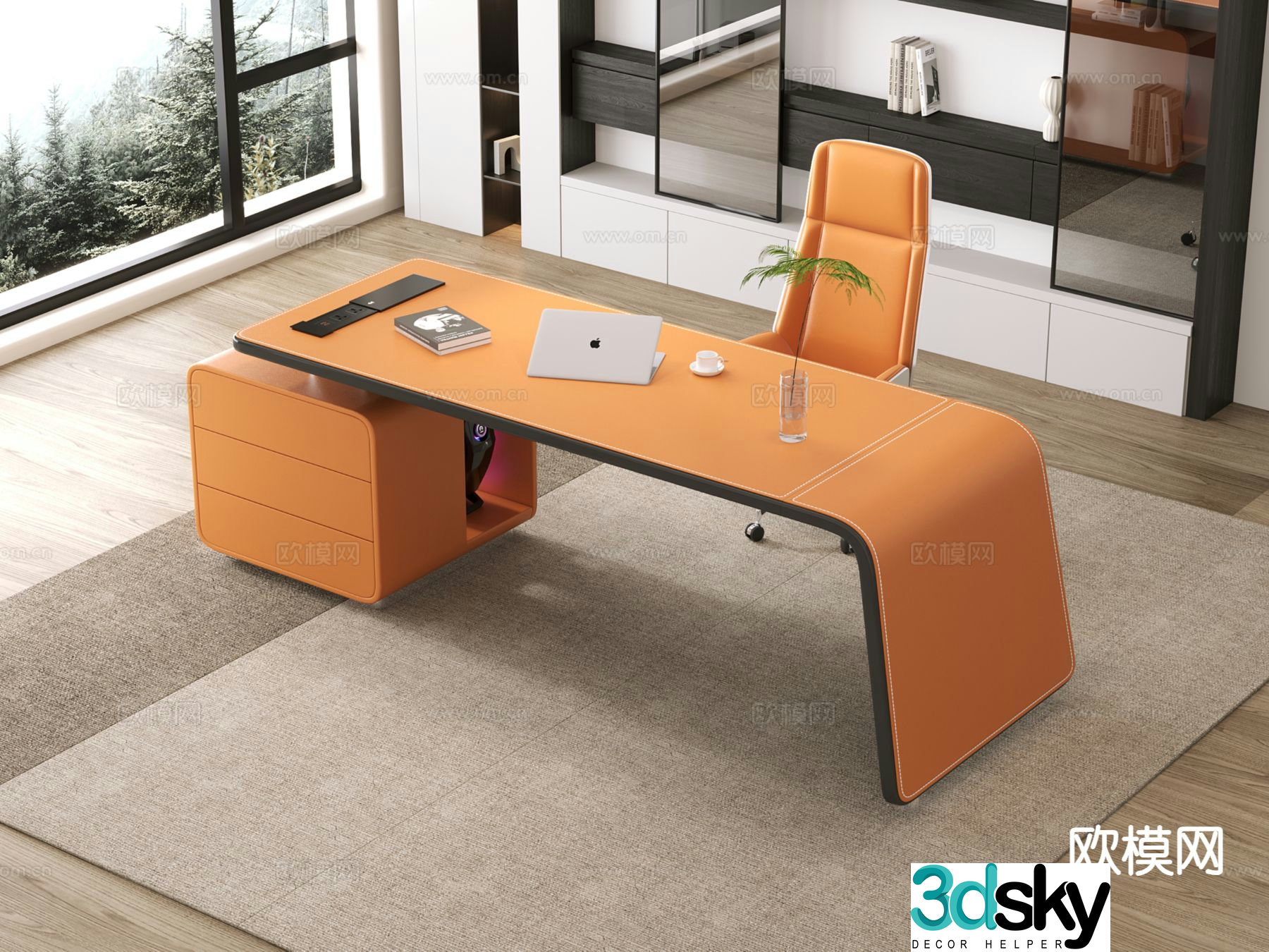 Modern desk desk manager desk office desk 3d model
