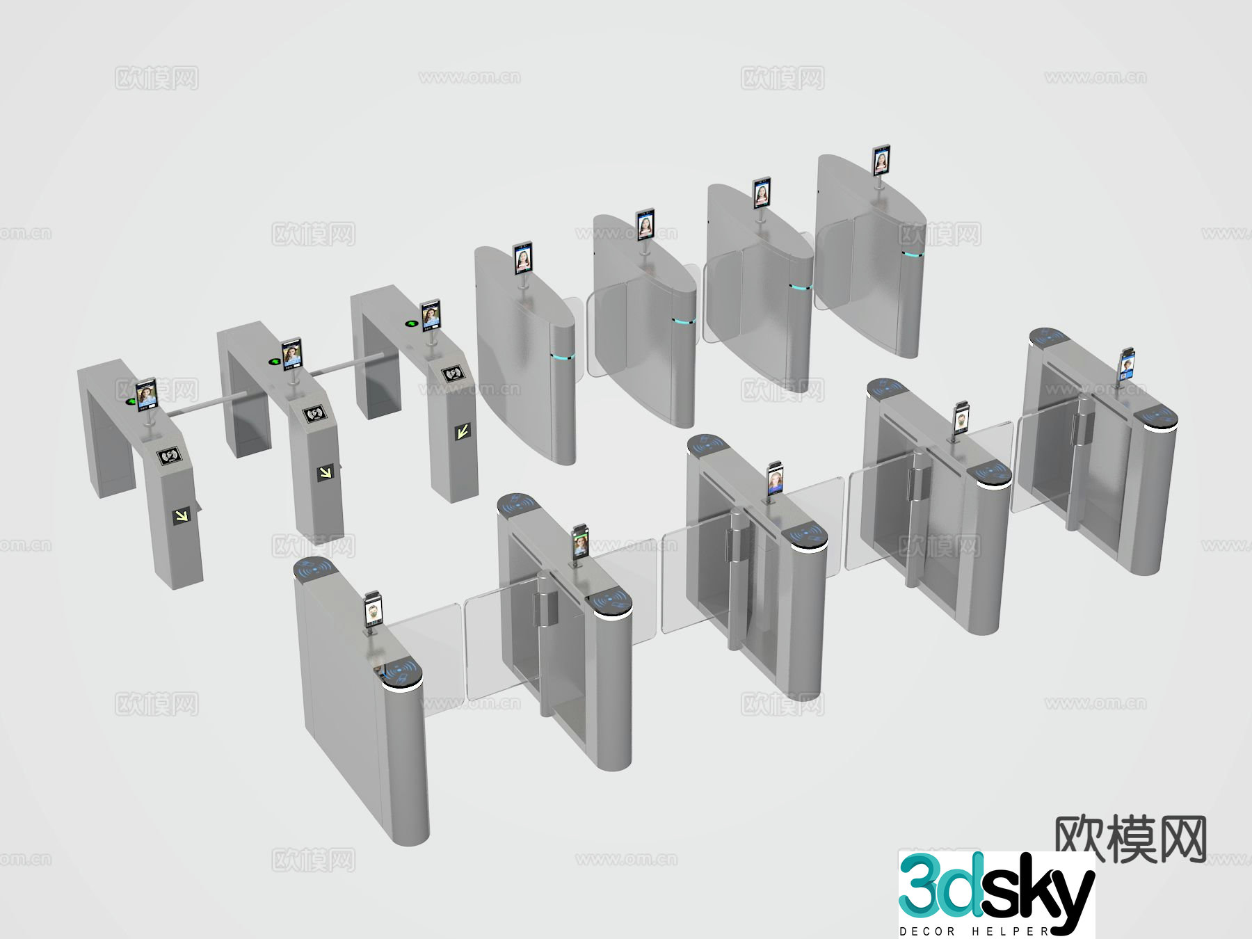 Gate gate access control machine automatic door sensor door 3d model