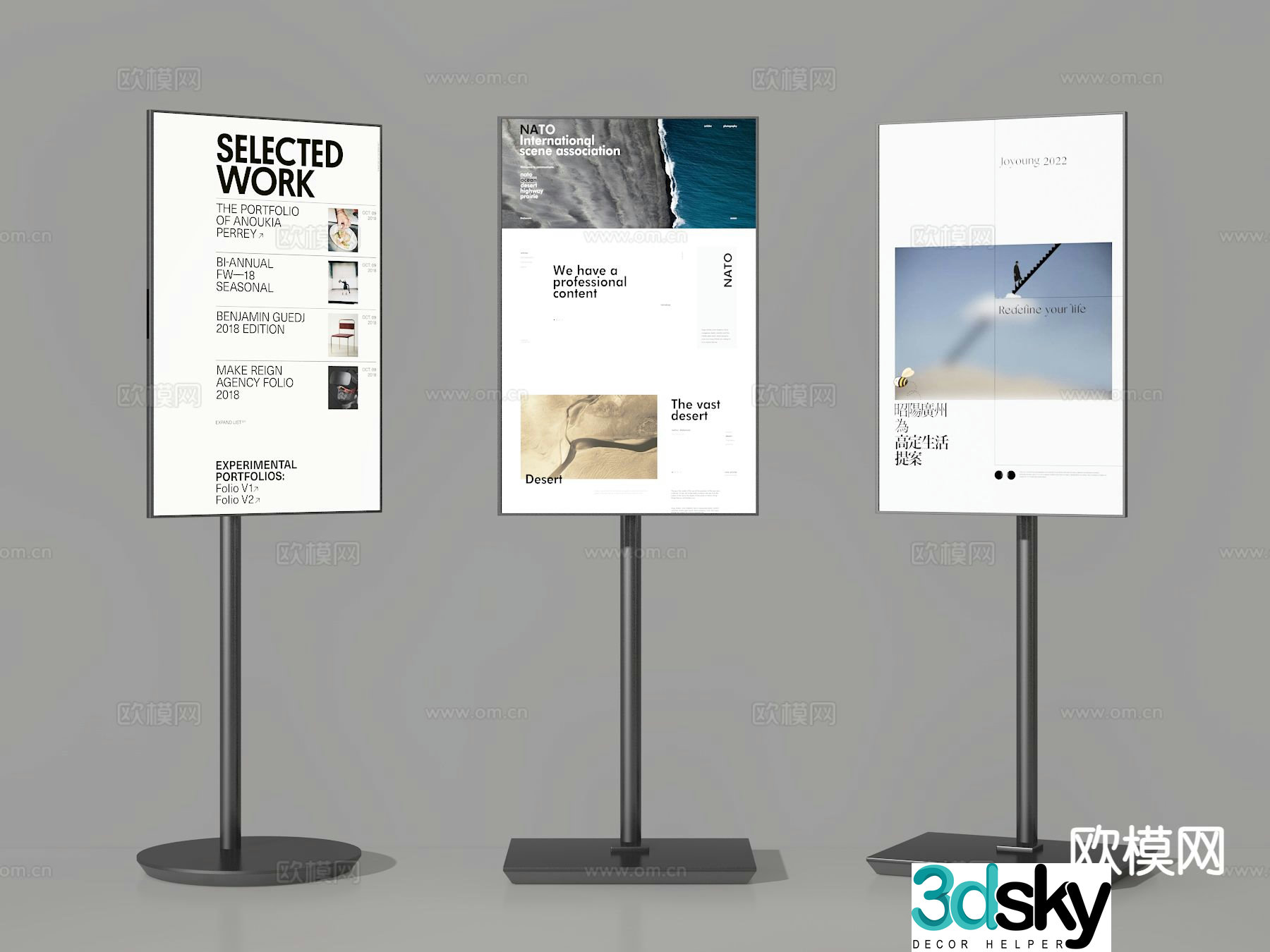 billboard guide sign 3d model
