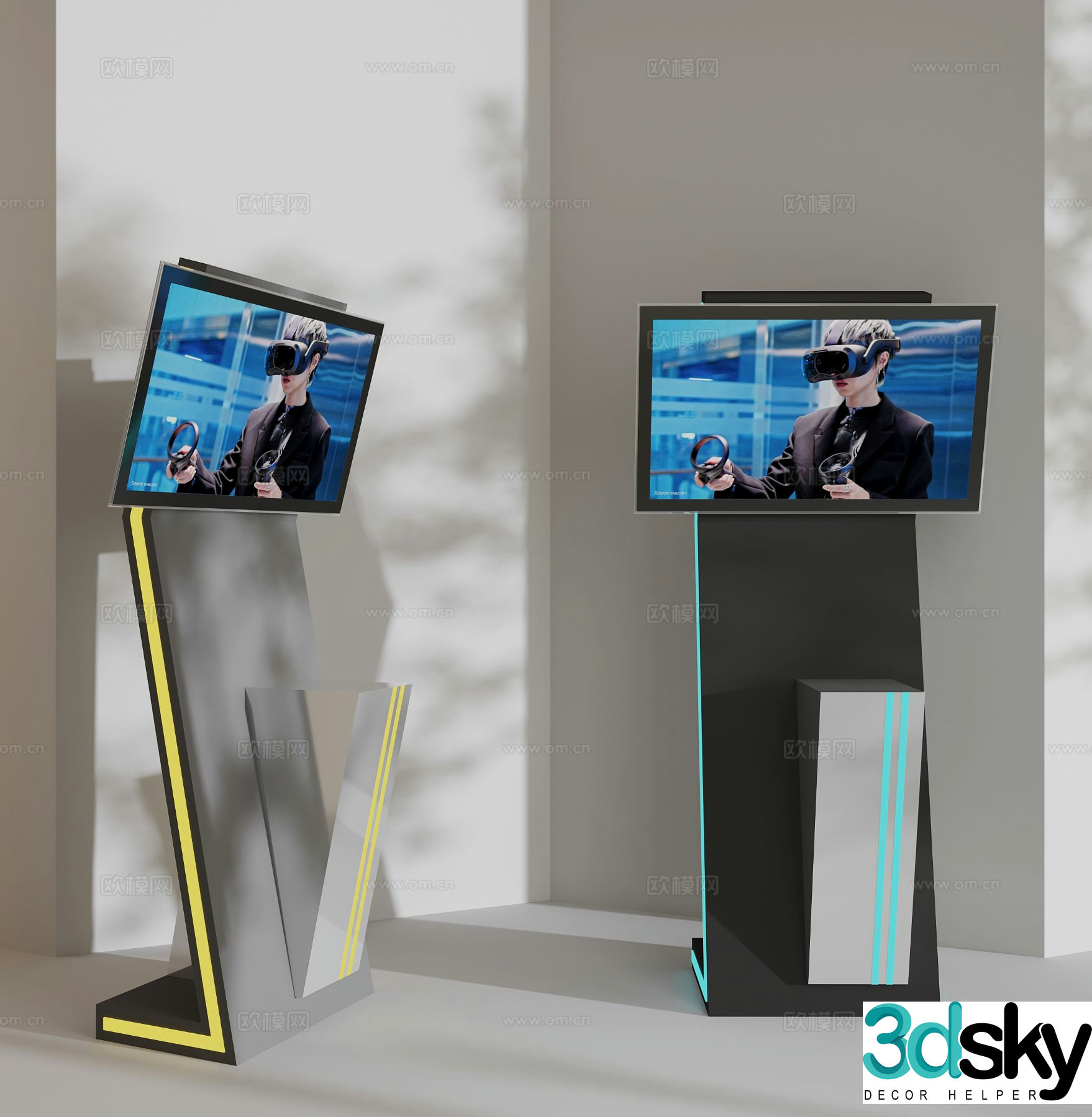 Modern touch screen smart all-in-one machine shopping guide terminal 3D model