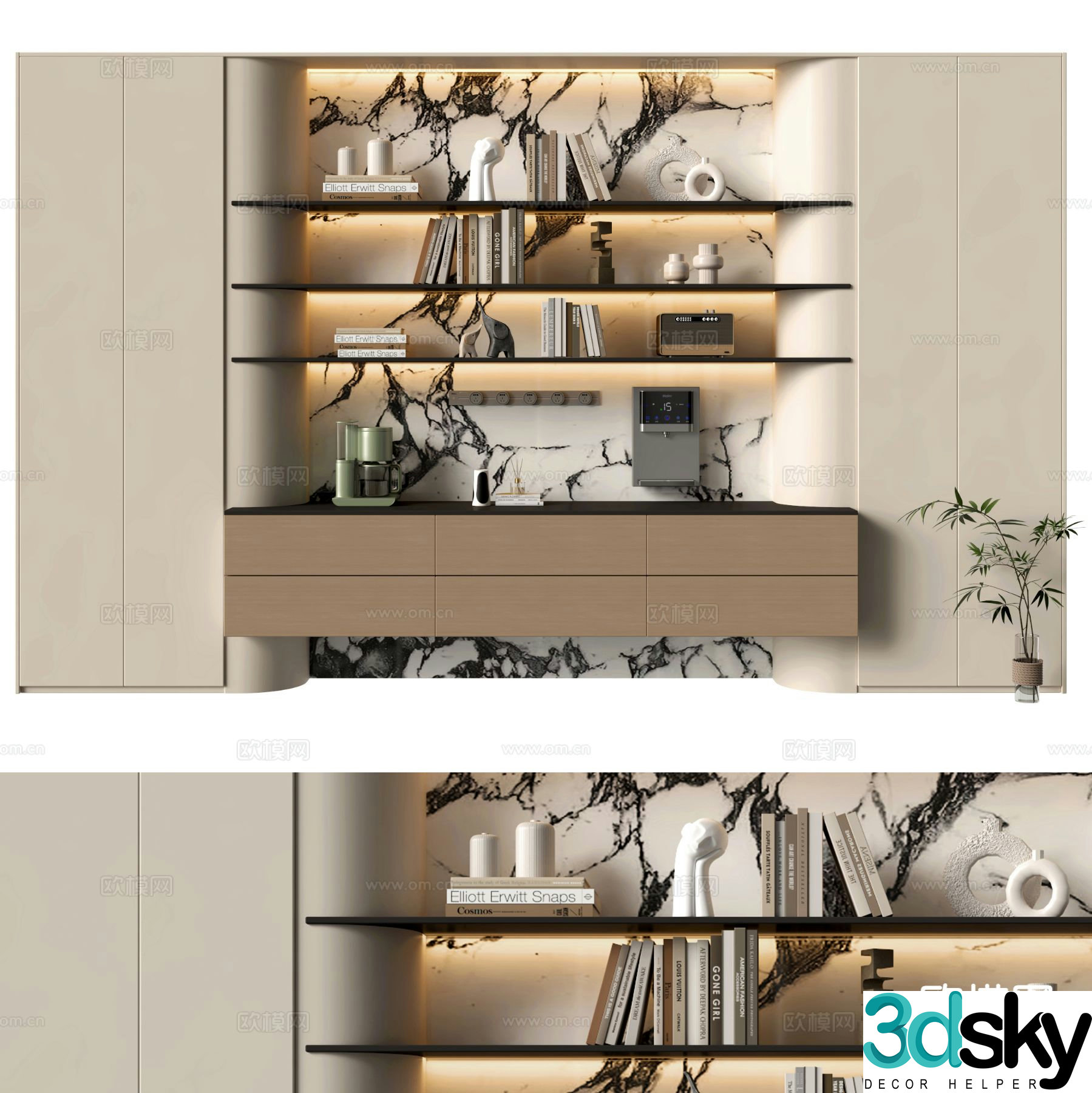 Modern decorative cabinet sideboard 3d model