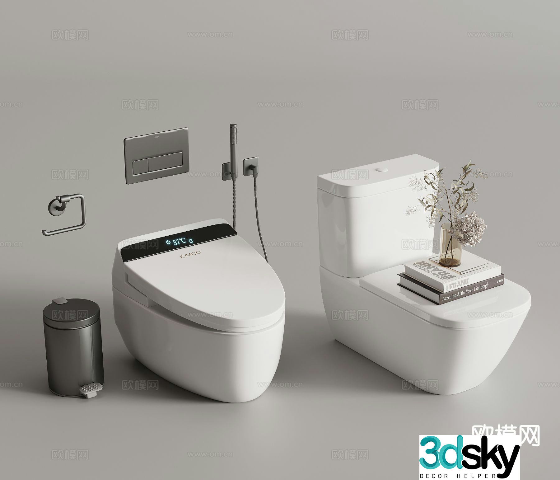 modern toilet smart toilet toilet 3d model