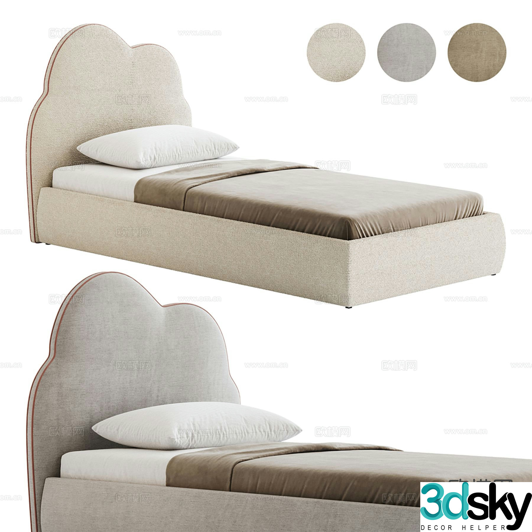 Woodfans modern children’s bed 3d model