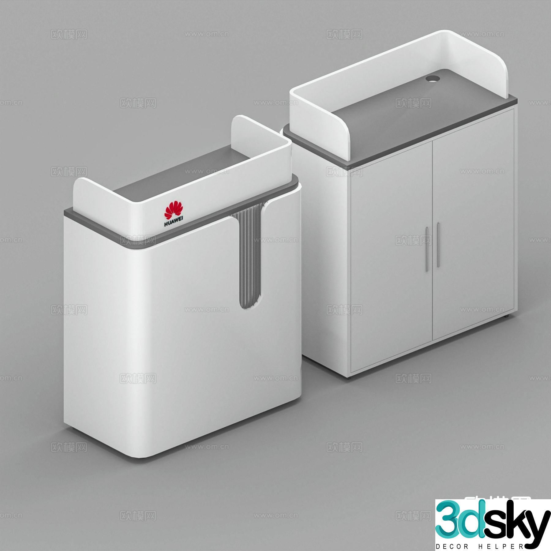 Painted podium reception desk podium welcome desk 3D model