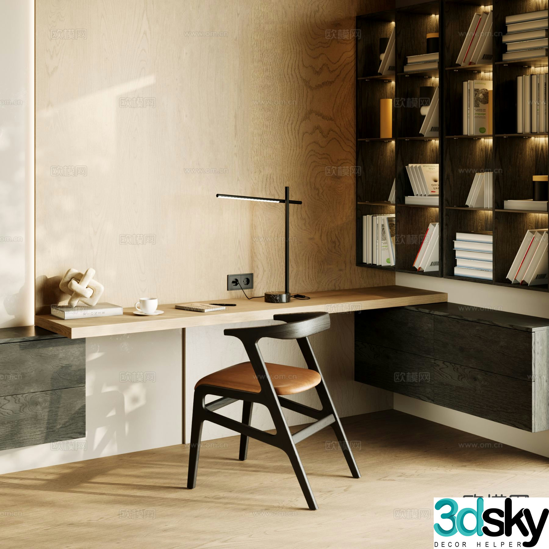 Wasabi Desk Writing Desk Computer Desk 3D Model