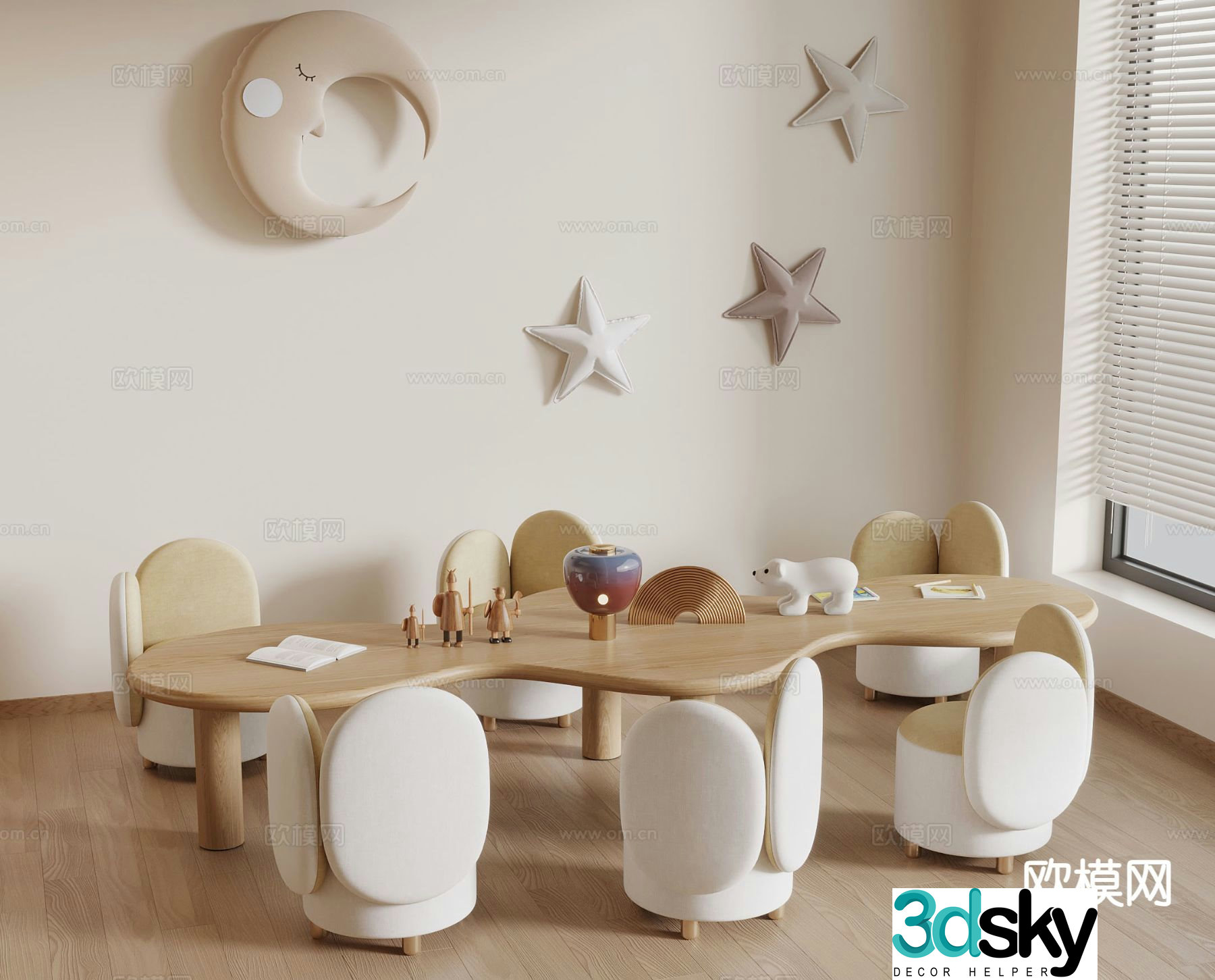 Modern children’s tables and chairs children’s toys 3d model